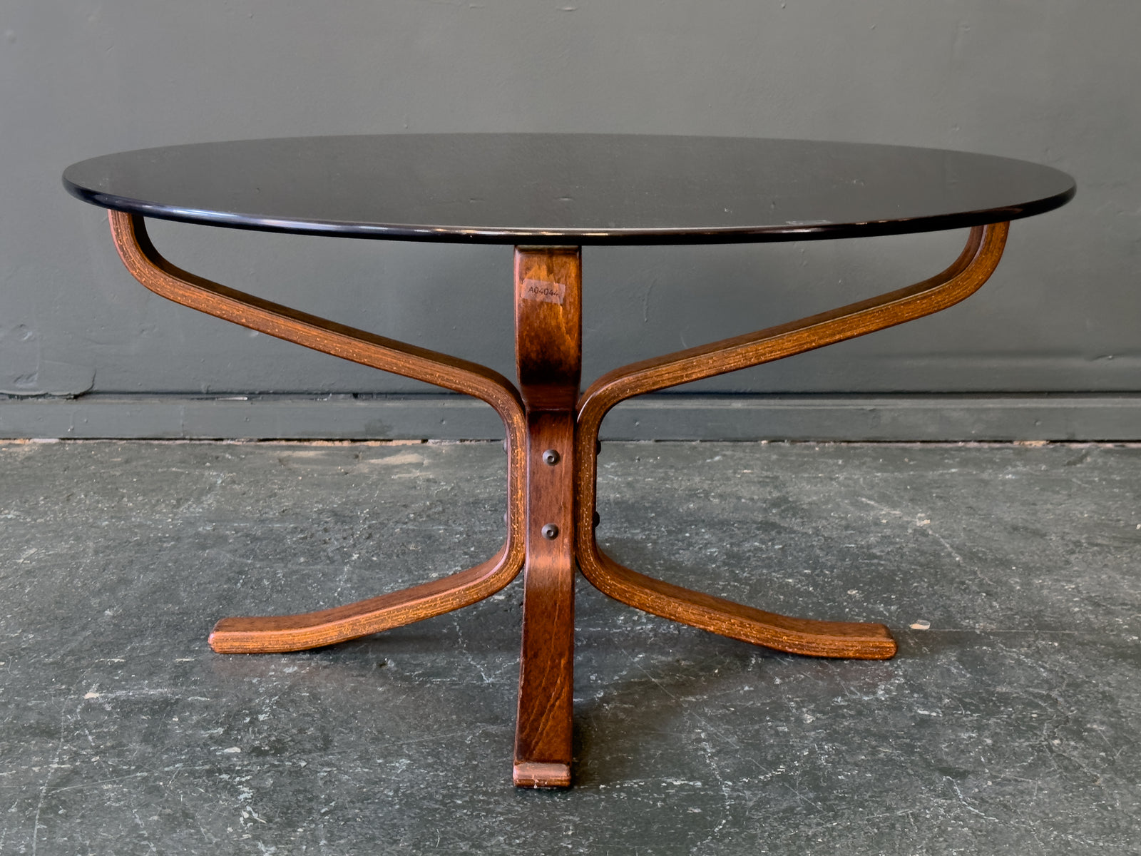 Round Smoked Glass Coffee Table by Sigurd Resell