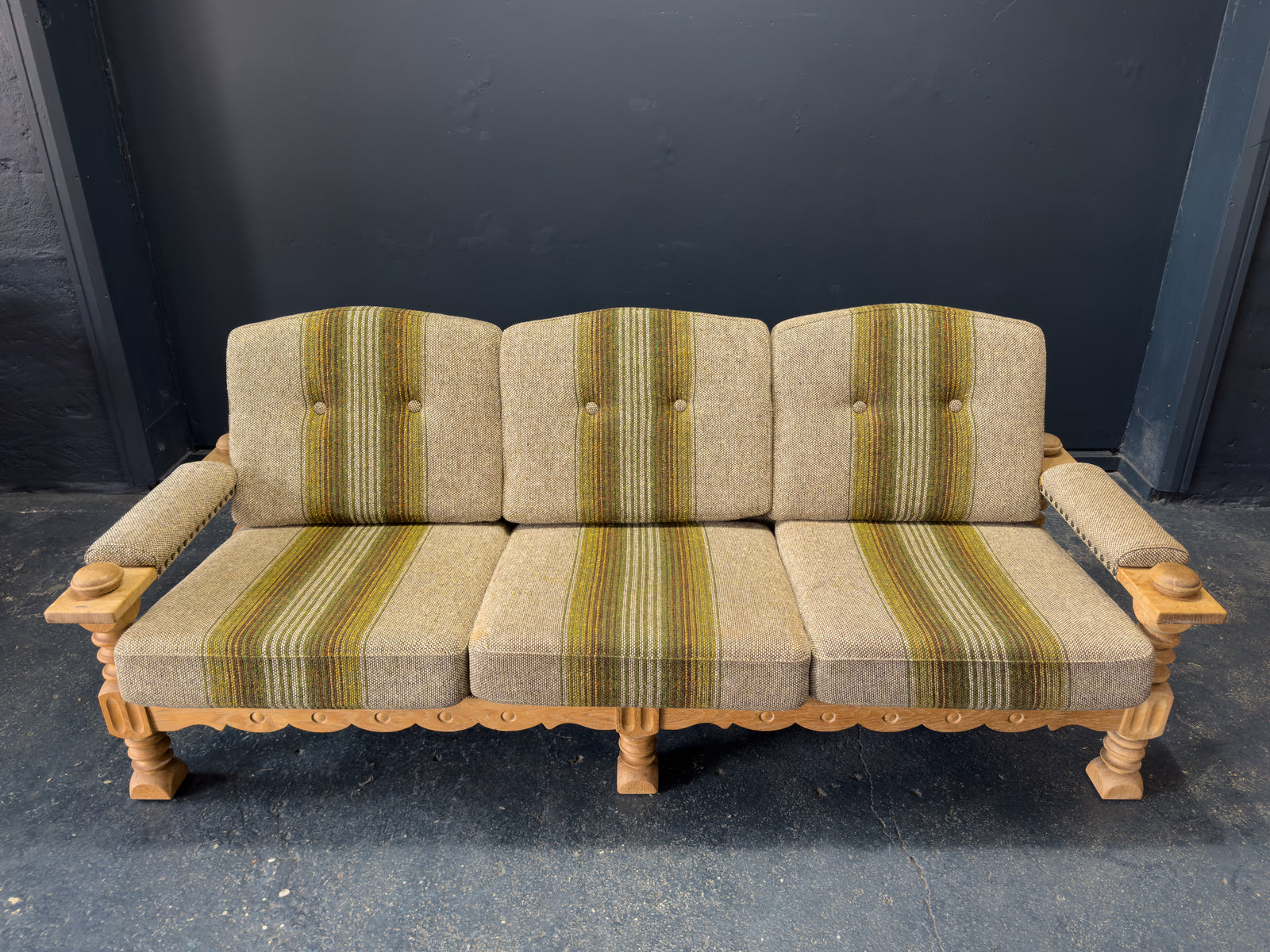 Henning Kjærnulf Oak Upholstered Sofa