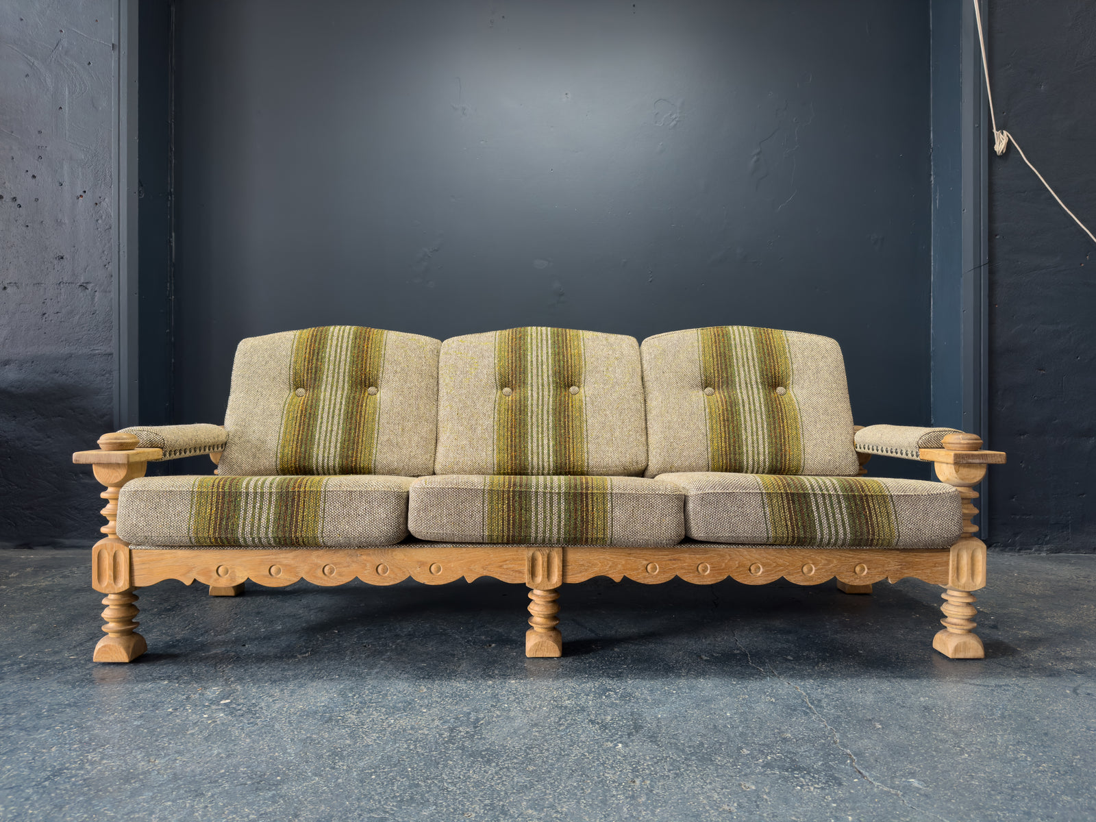 Henning Kjærnulf Oak Upholstered Sofa