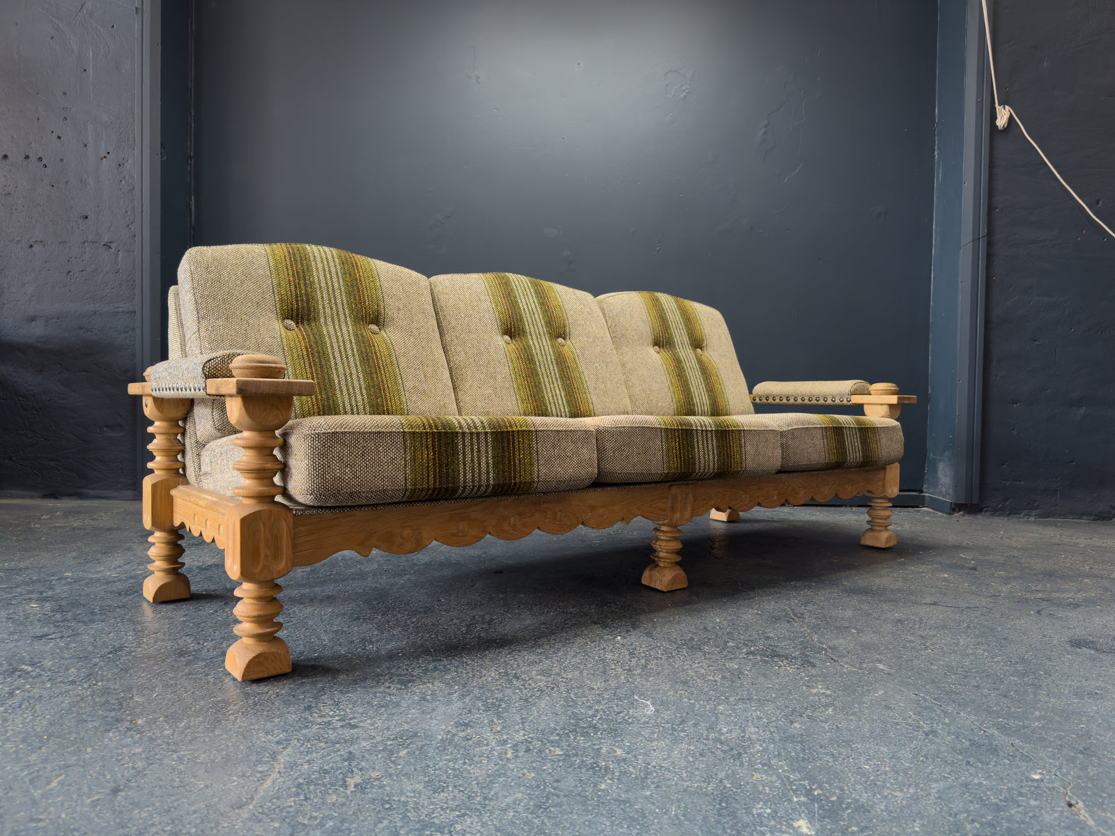 Henning Kjærnulf Oak Upholstered Sofa