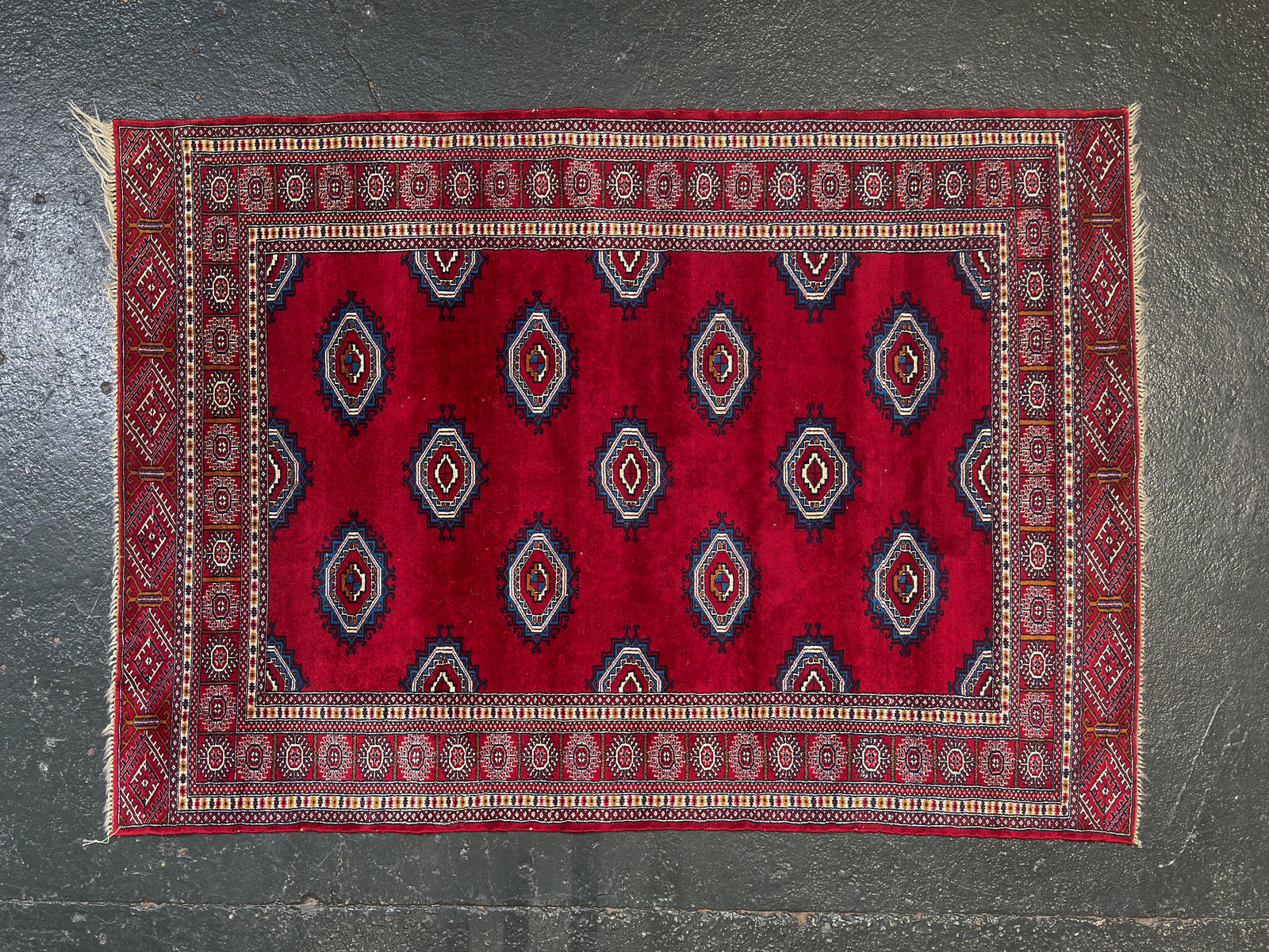 Red and Blue Medallion Rug