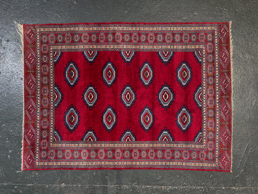 Red and Blue Medallion Rug