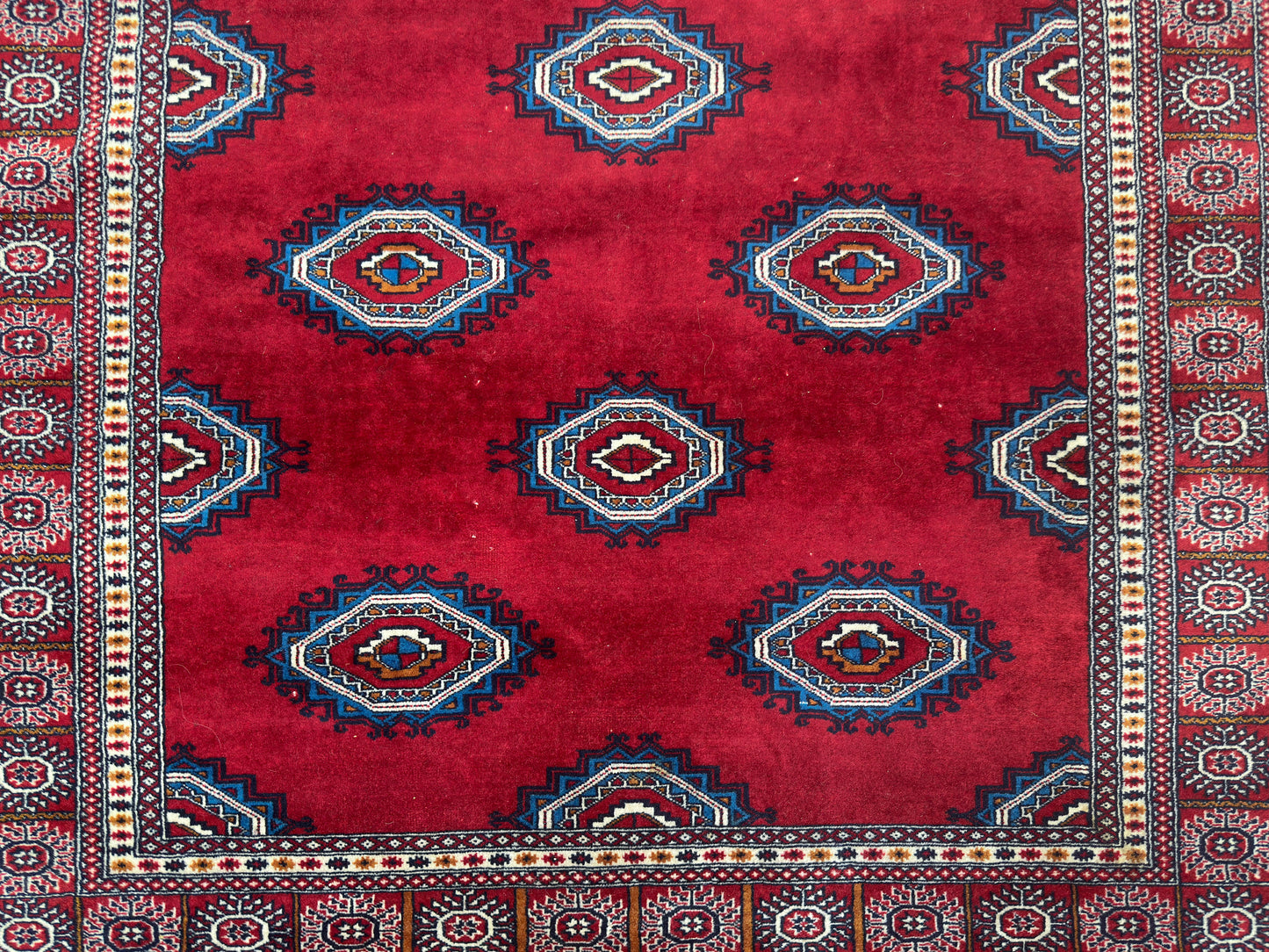 Red and Blue Medallion Rug