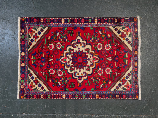 Multicoloured floral rug