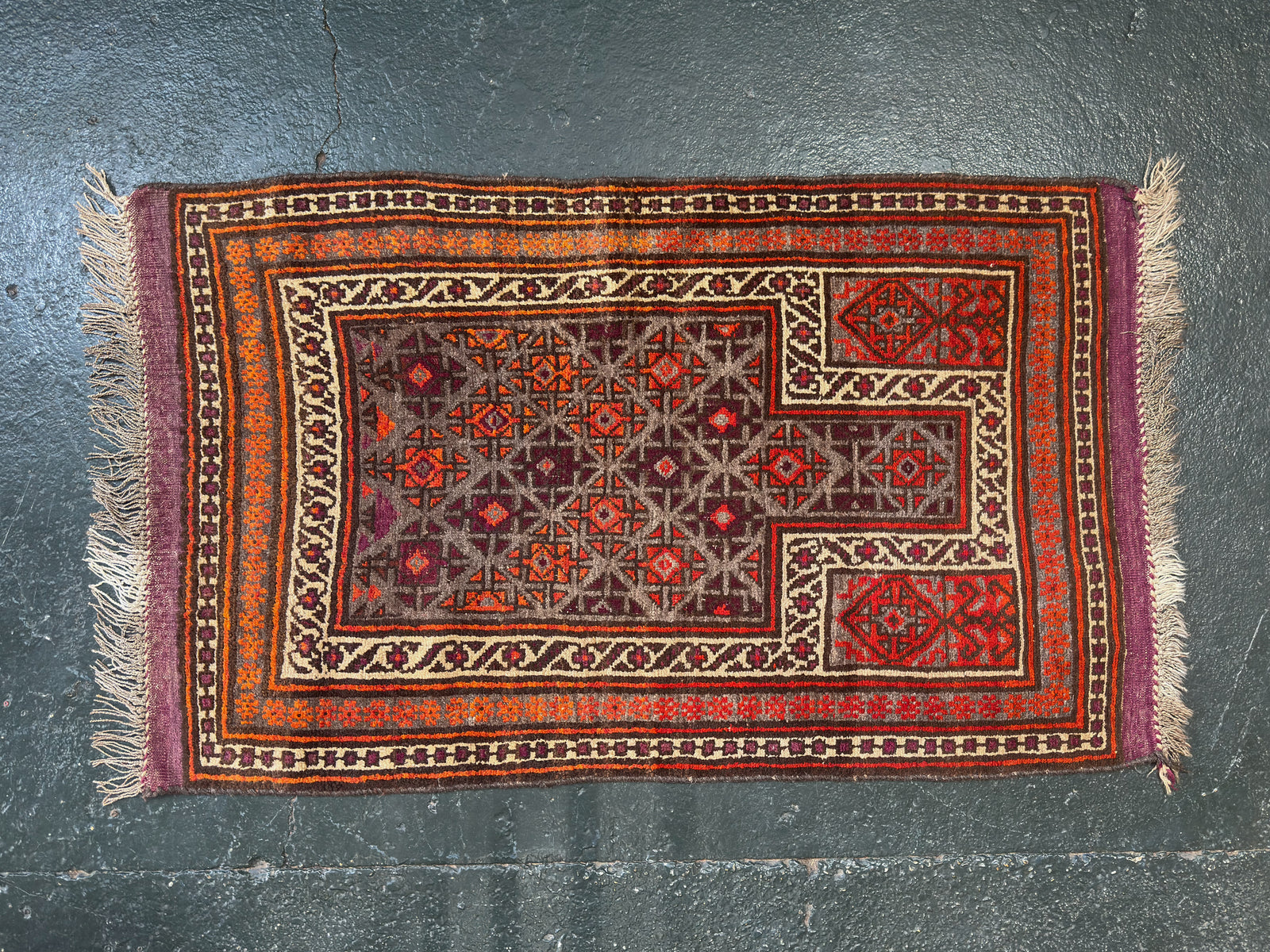 Purple and Orange Woven Rug