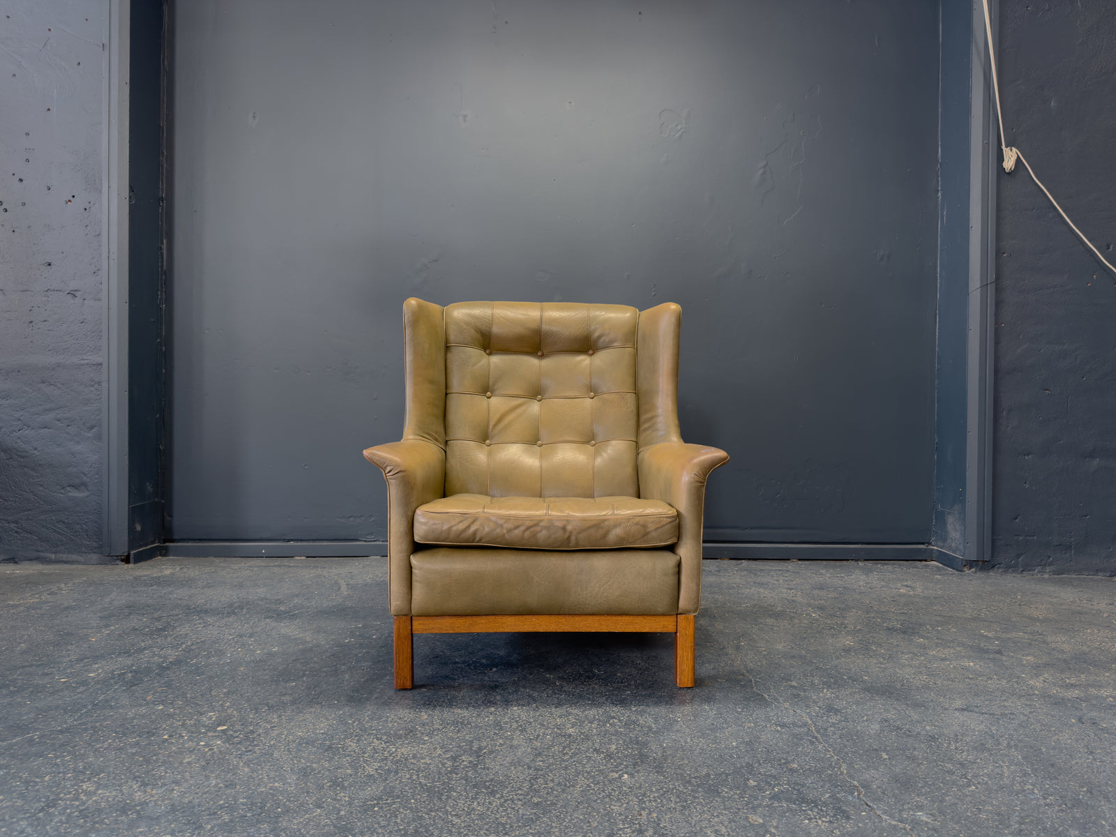 Arne Norrell Green Leather Armchair