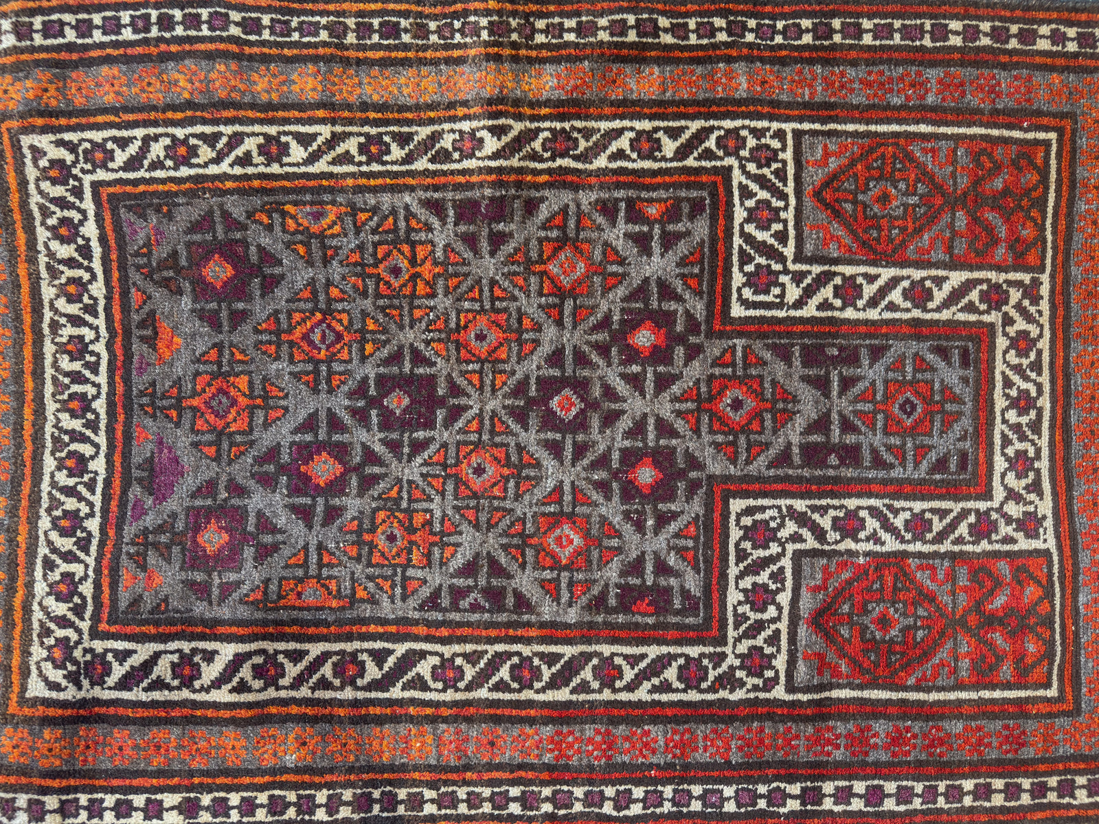 Purple and Orange Woven Rug