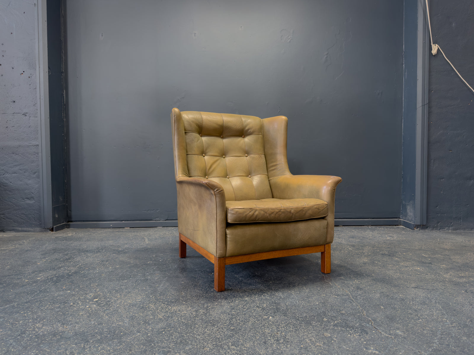Arne Norrell Green Leather Armchair