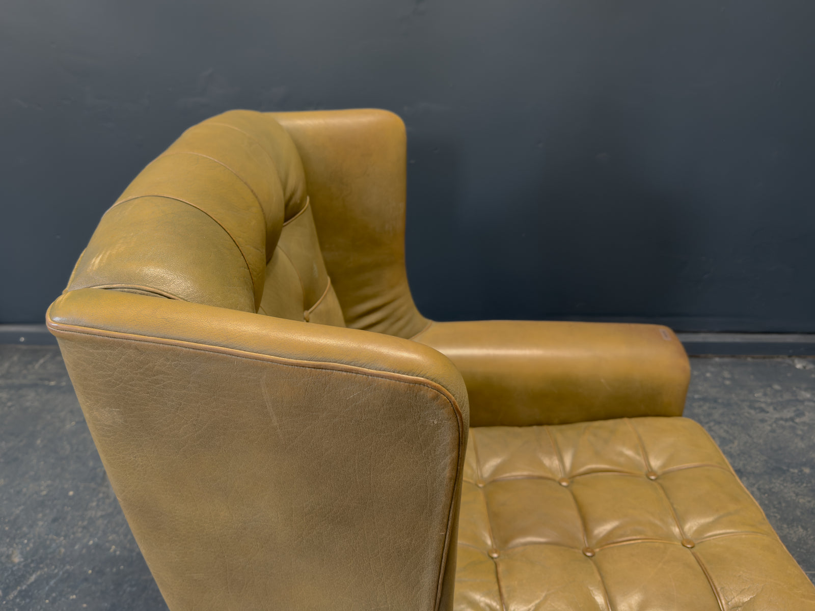 Arne Norrell Green Leather Armchair