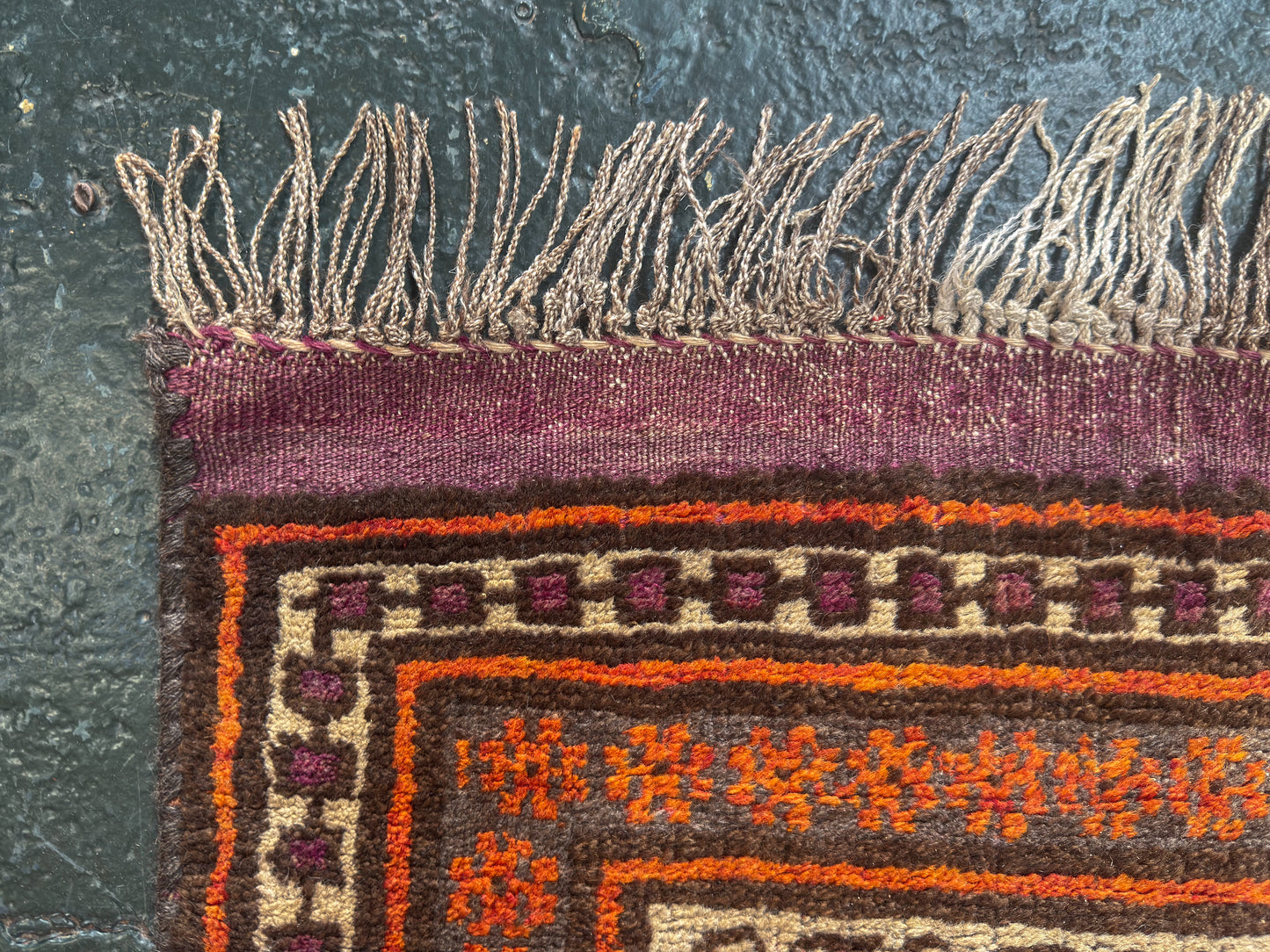 Purple and Orange Woven Rug