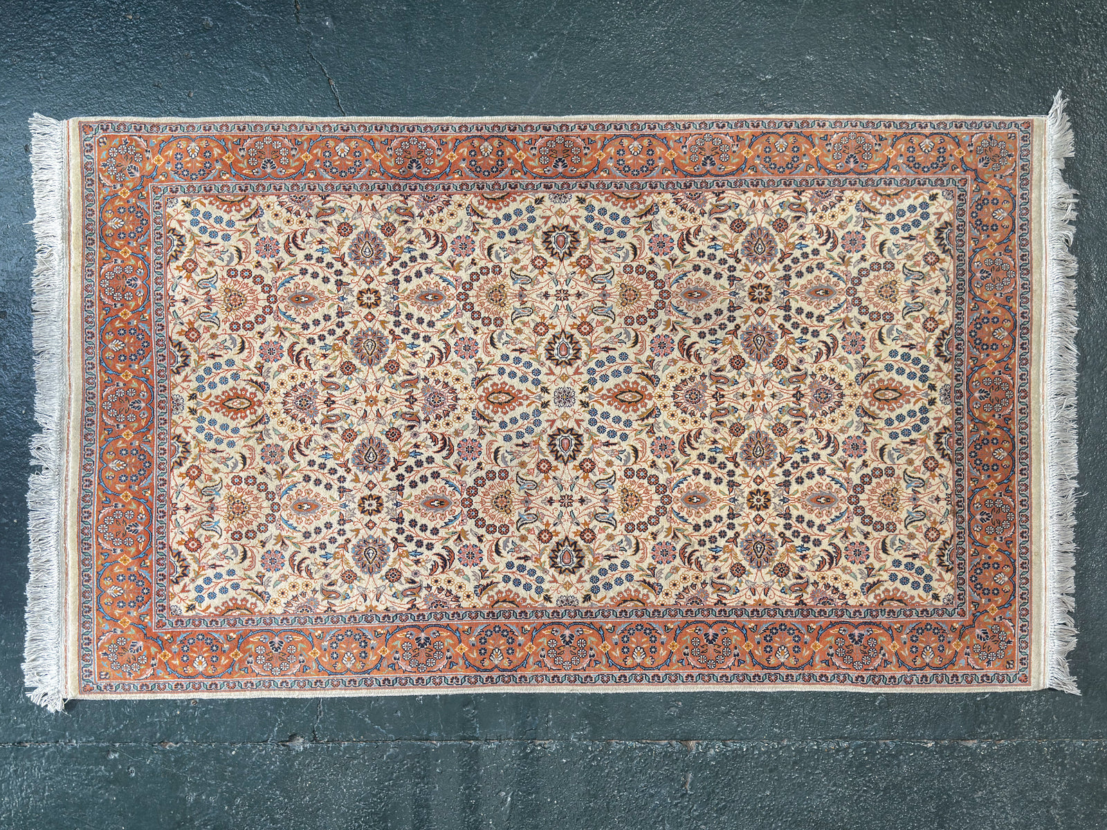 Blue and Orange Paisley Rug