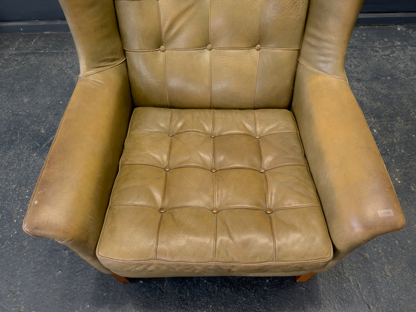Arne Norrell Green Leather Armchair