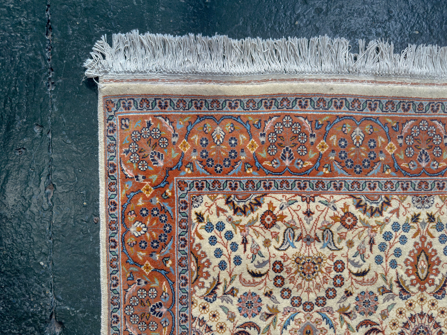 Blue and Orange Paisley Rug