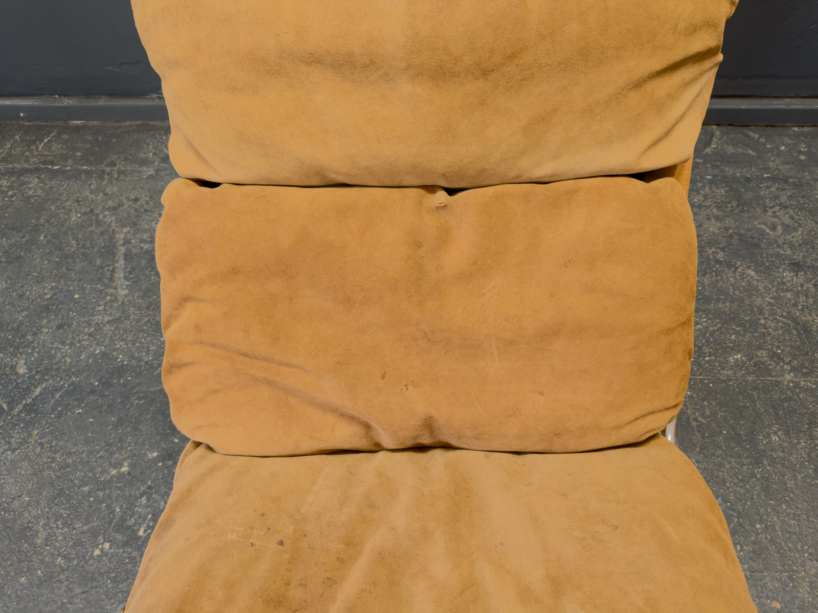 Lounge Chair in Patinated Suede and Steel by Erik Ole Jørgensen