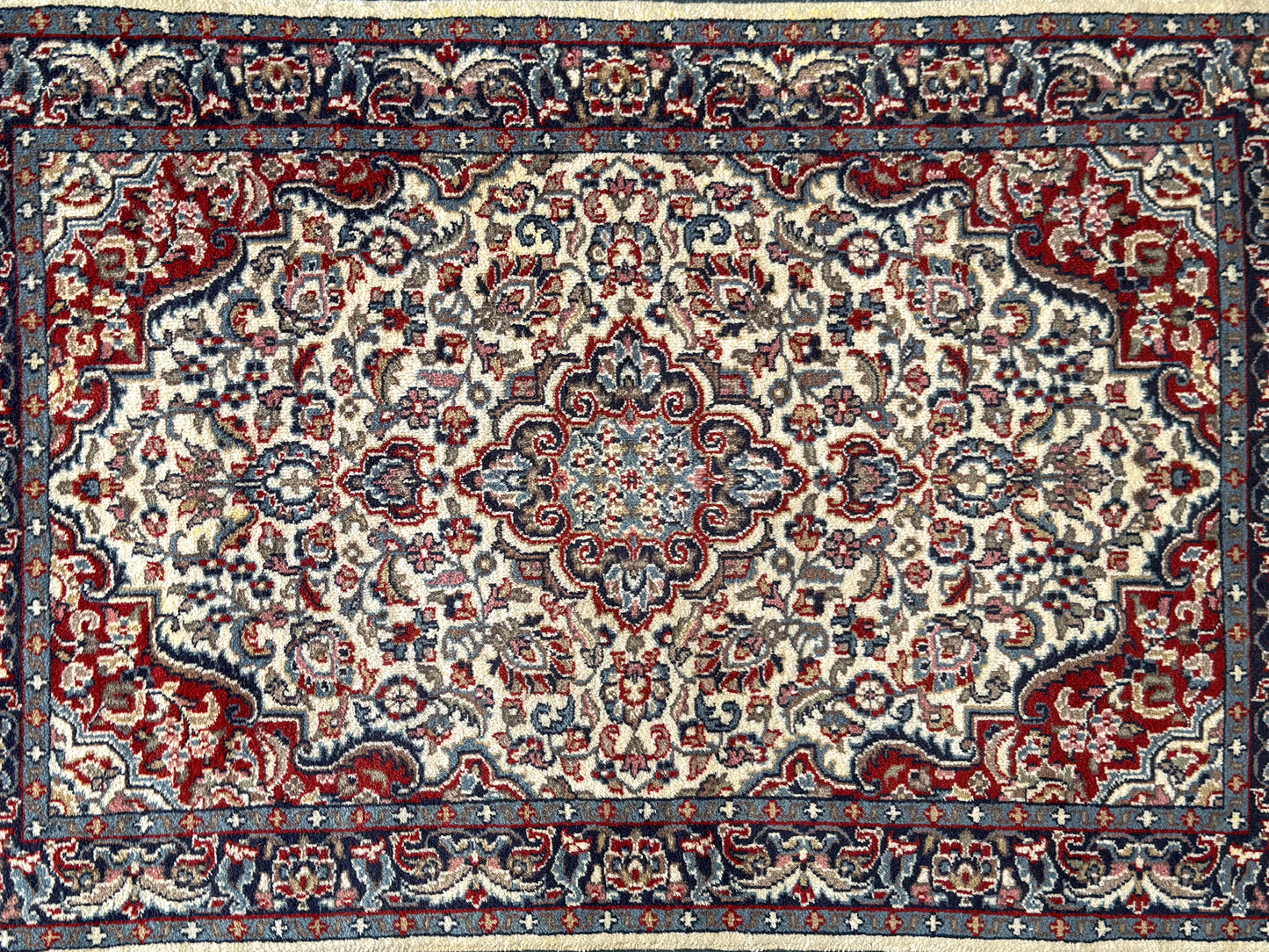 Traditional Cream Red and Blue Rug