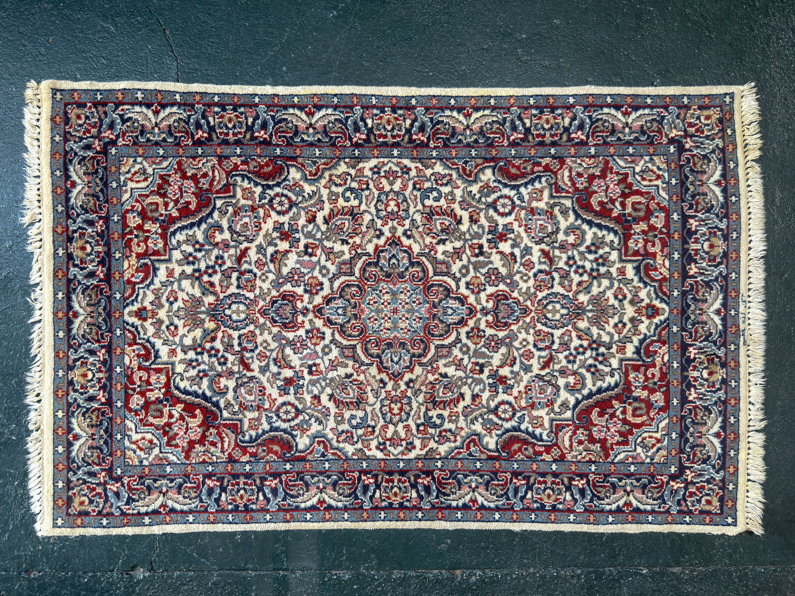 Traditional Cream Red and Blue Rug