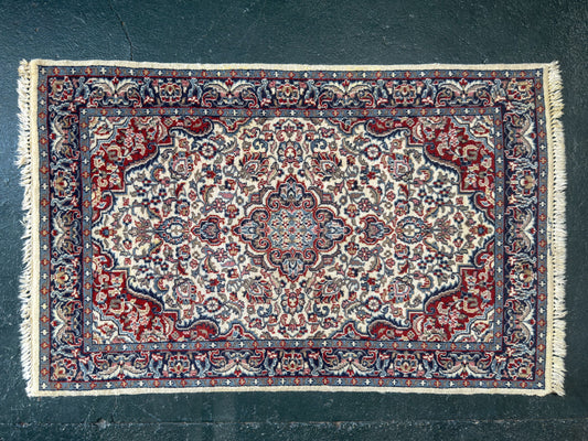 Traditional Cream Red and Blue Rug