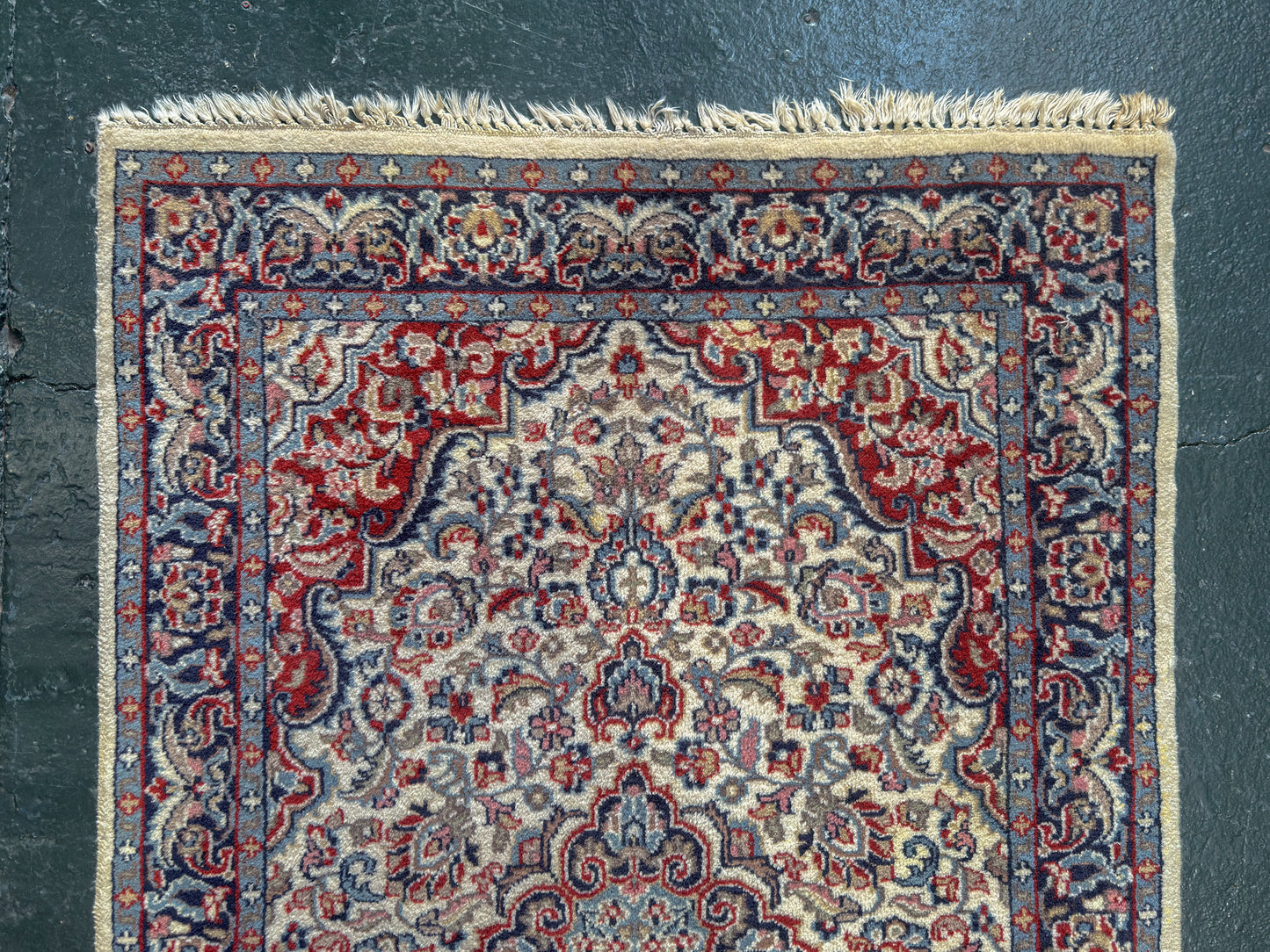 Traditional Cream Red and Blue Rug