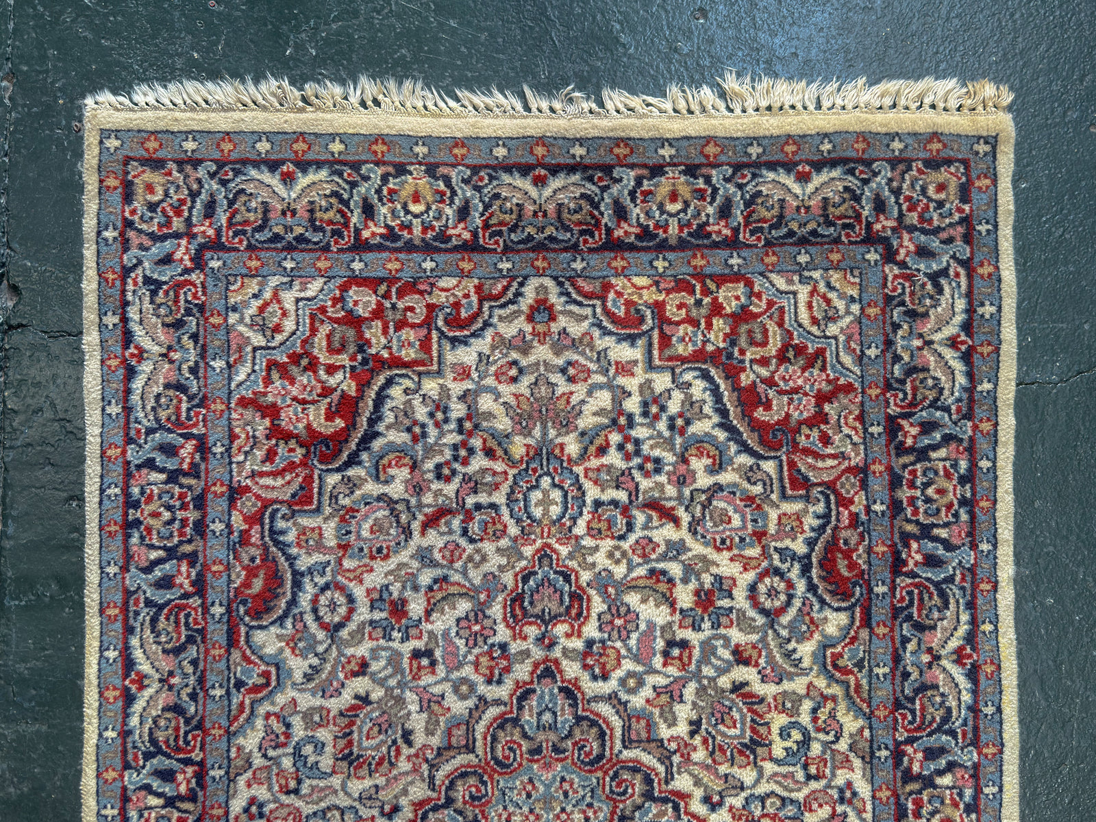 Traditional Cream Red and Blue Rug
