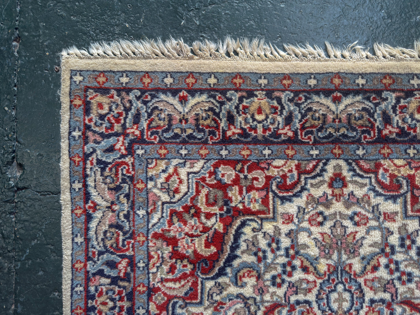 Traditional Cream Red and Blue Rug