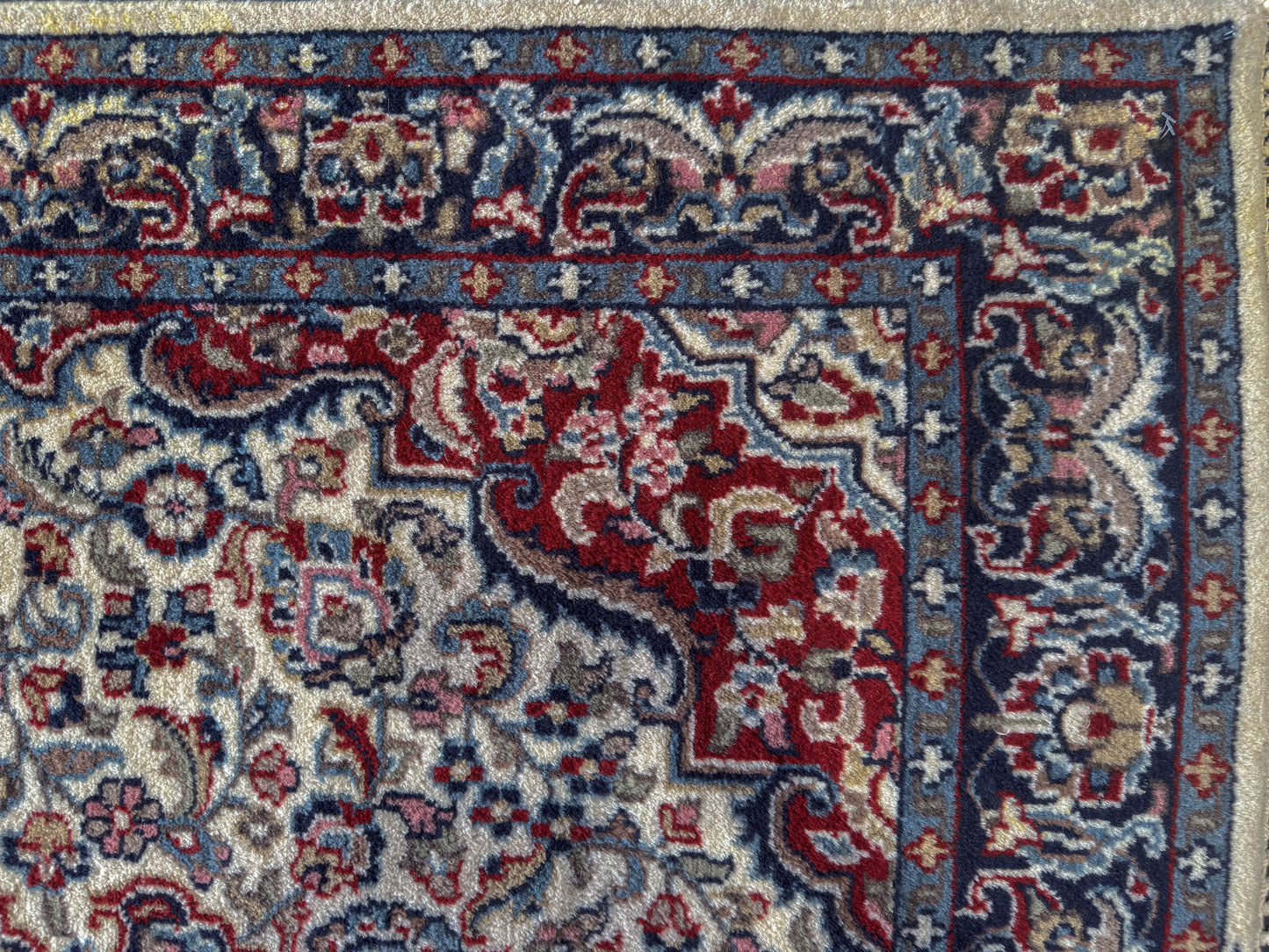 Traditional Cream Red and Blue Rug
