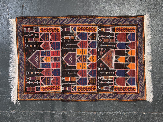 Bright Orange Woven Rug