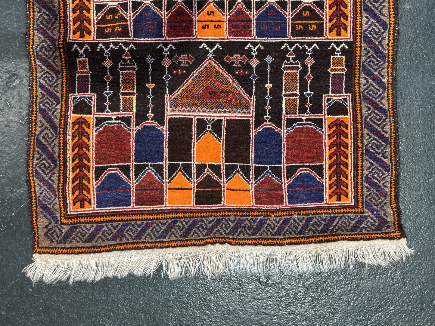 Bright Orange Woven Rug