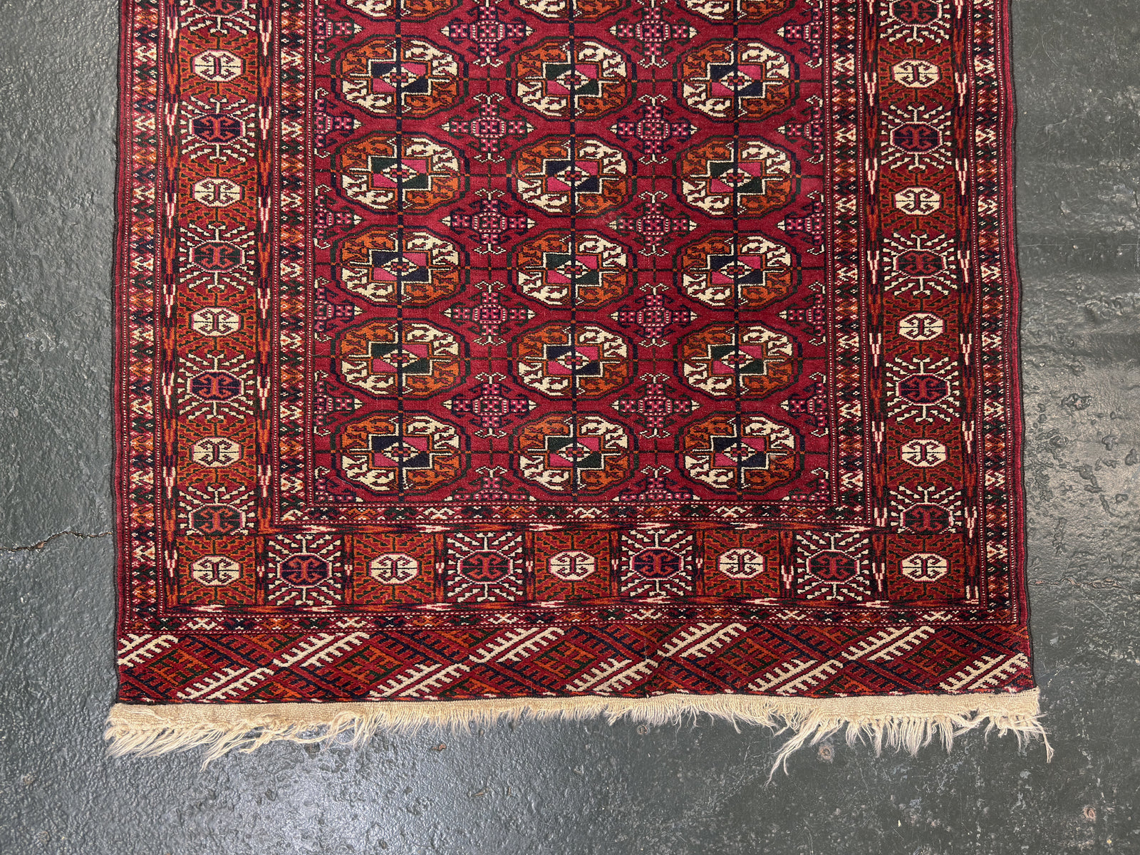 Purple, Orange and Cream Geometric Rug
