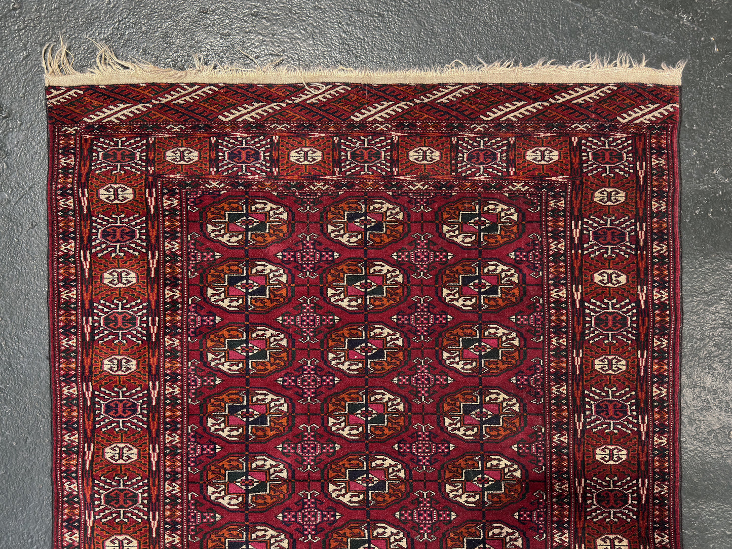 Purple, Orange and Cream Geometric Rug