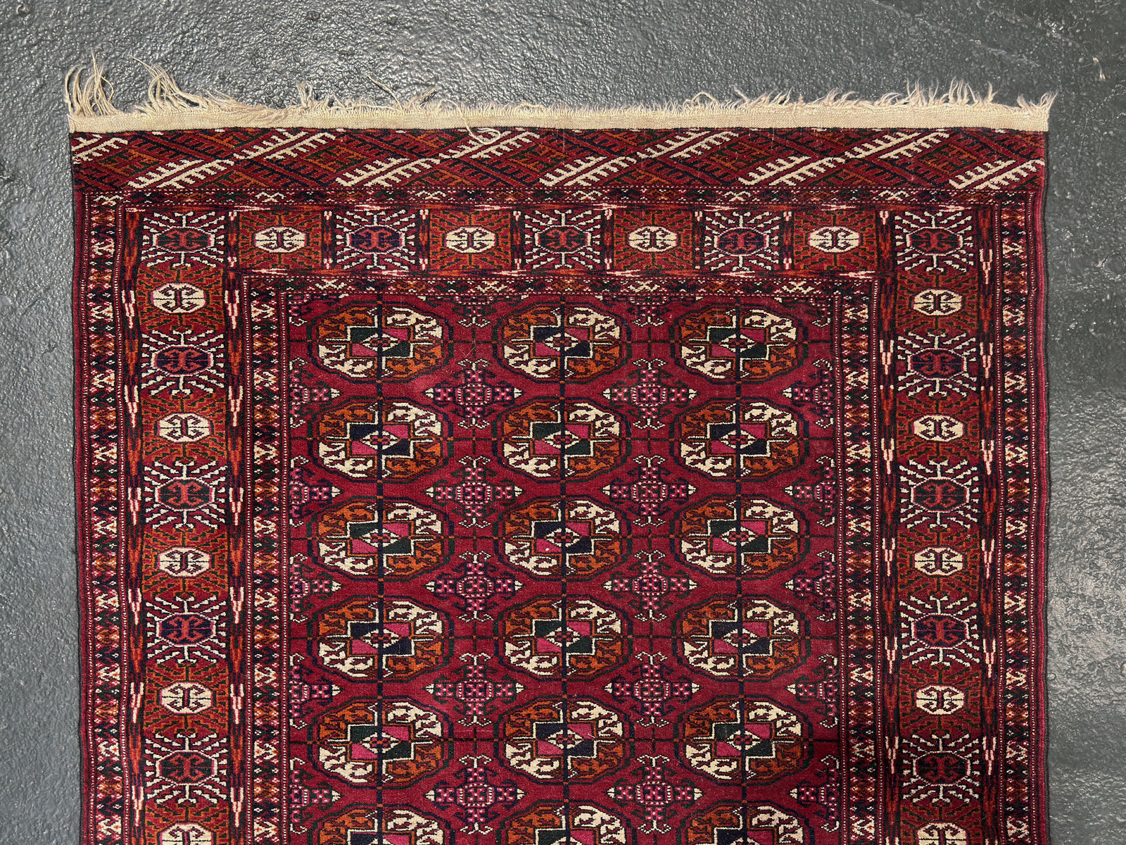 Purple, Orange and Cream Geometric Rug