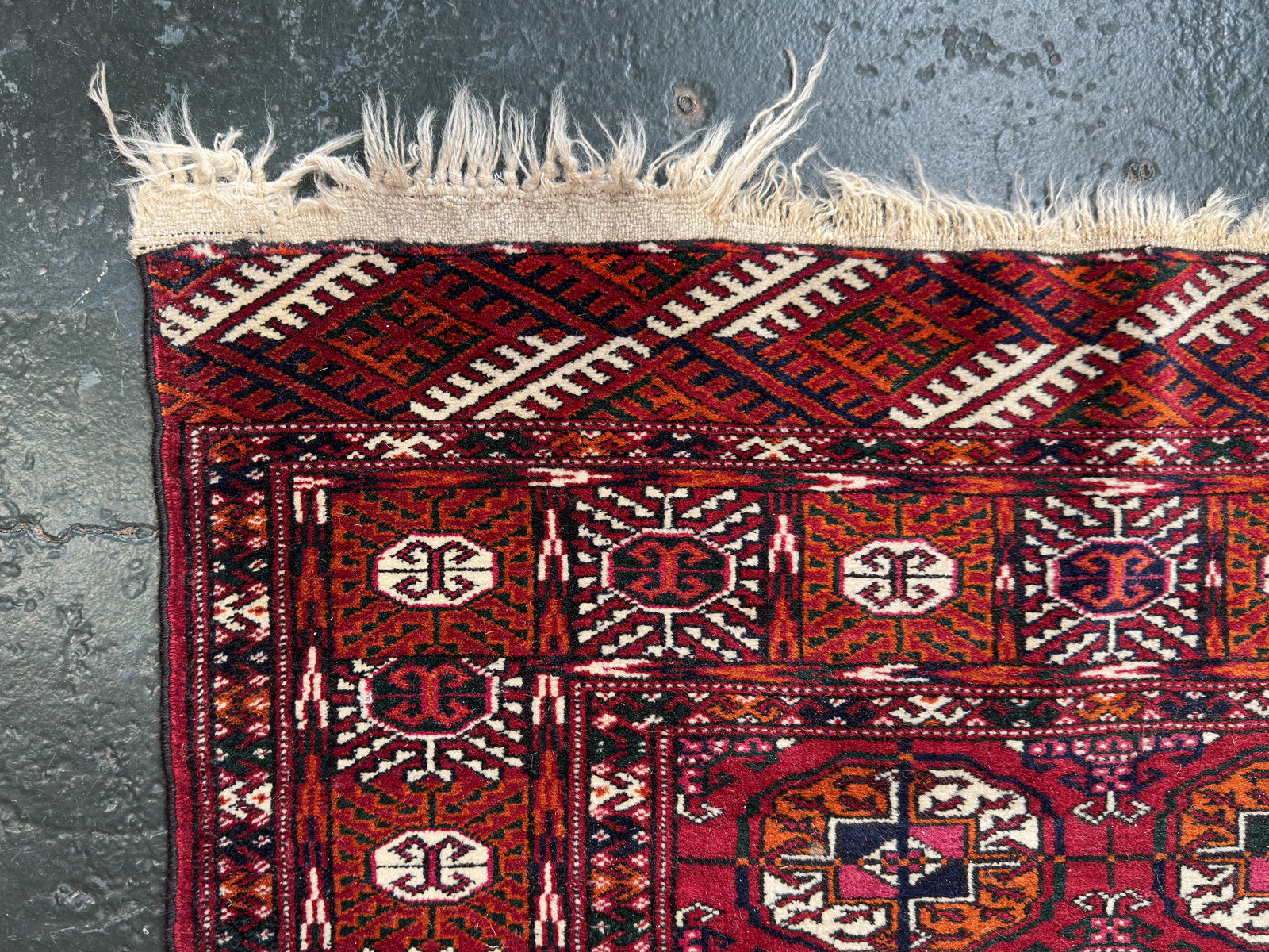 Purple, Orange and Cream Geometric Rug