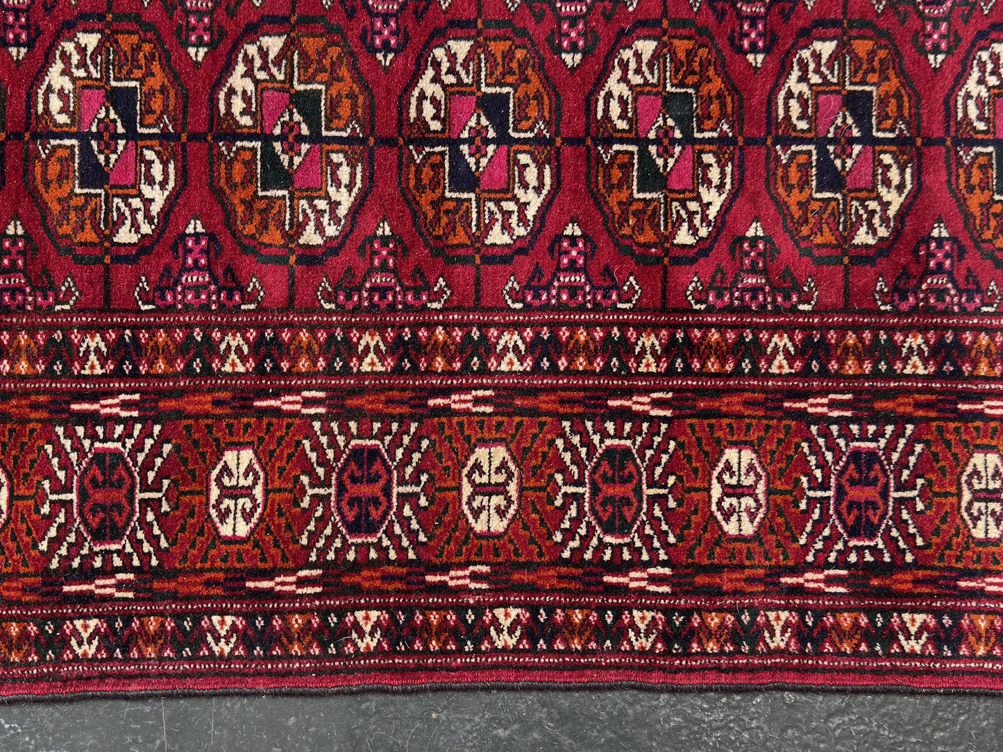 Purple, Orange and Cream Geometric Rug
