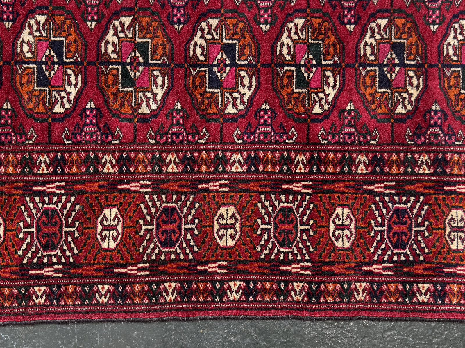 Purple, Orange and Cream Geometric Rug