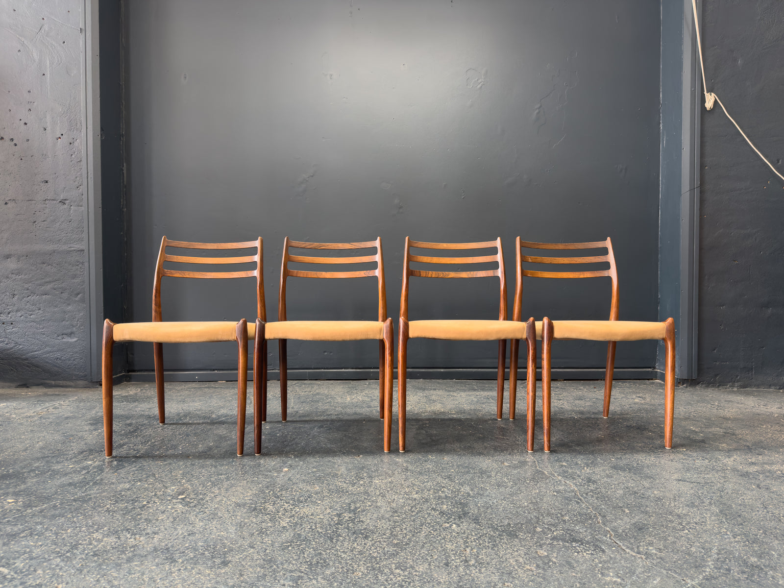 Niels Otto Møller Set of 4 Rosewood Model 79 chairs