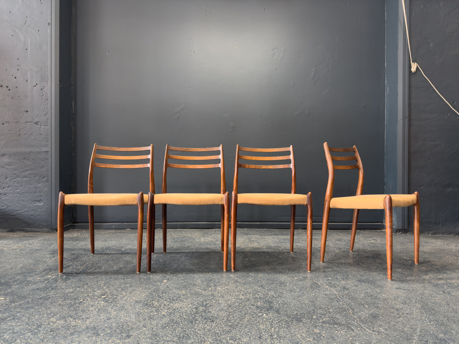 Niels Otto Møller Set of 4 Rosewood Model 79 chairs