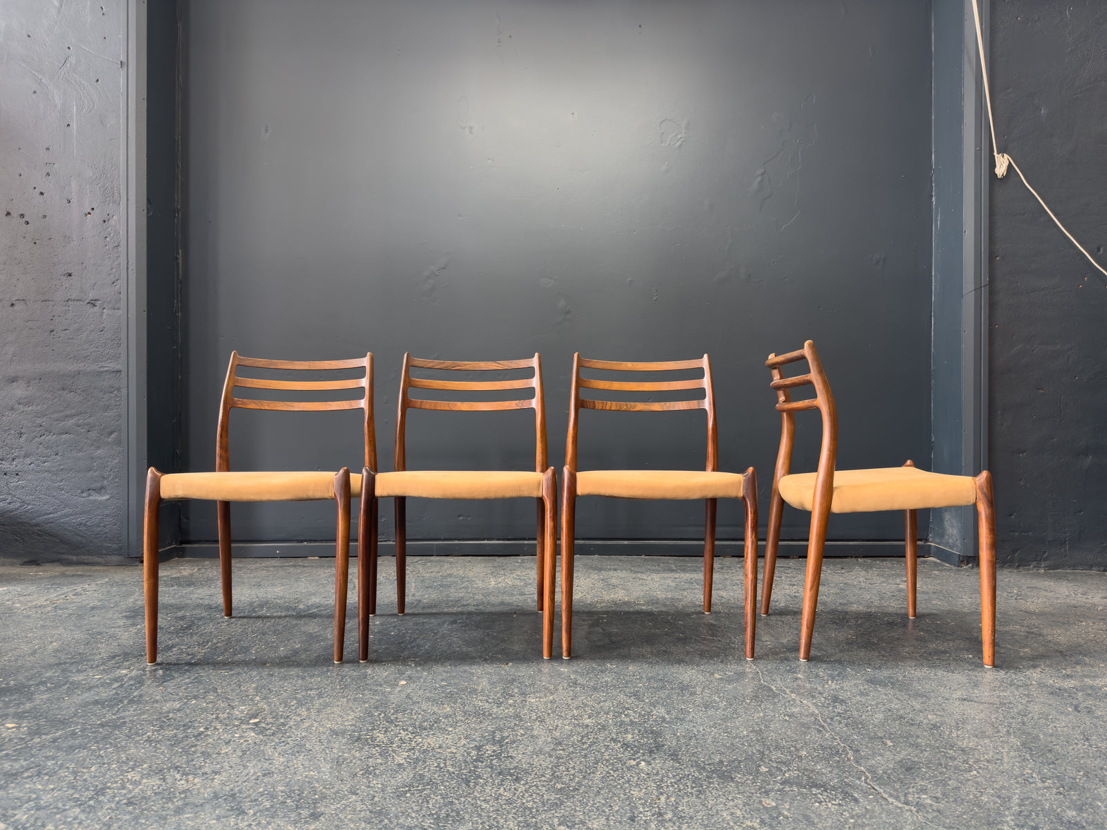 Niels Otto Møller Set of 4 Rosewood Model 79 chairs