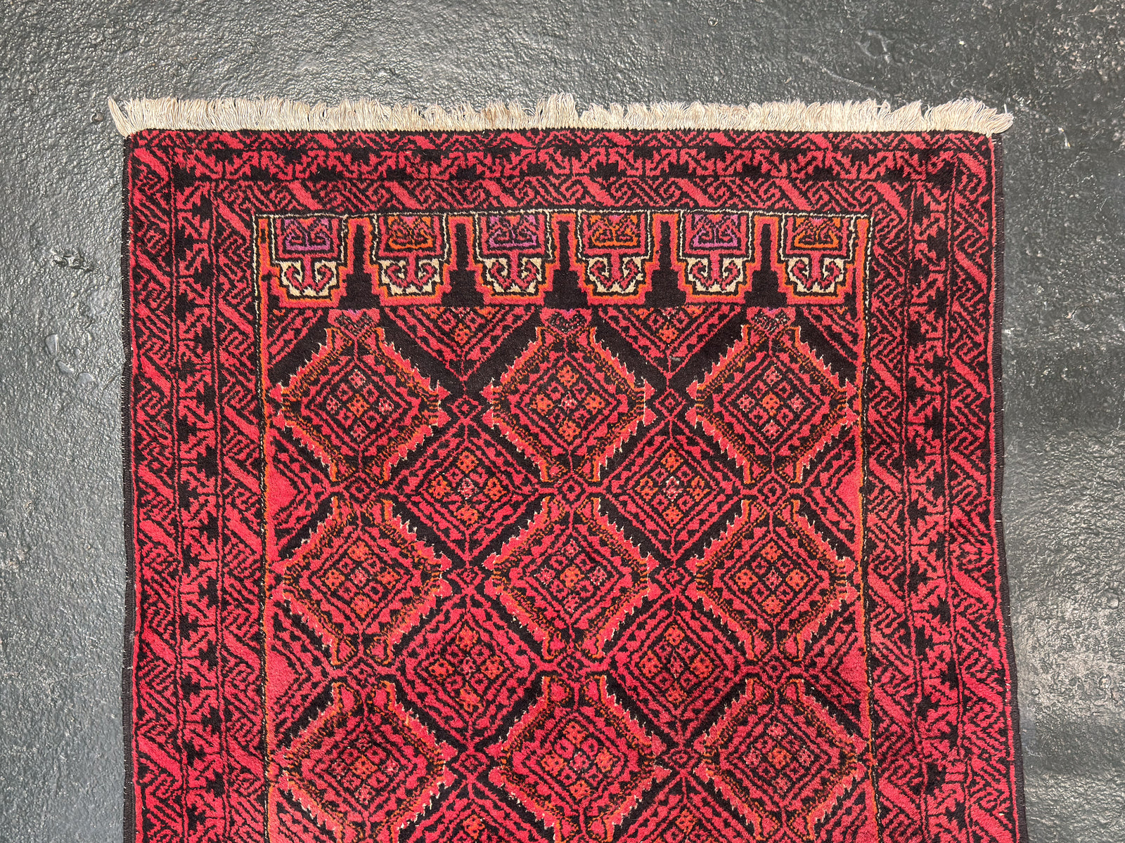 Magenta and Black Rug