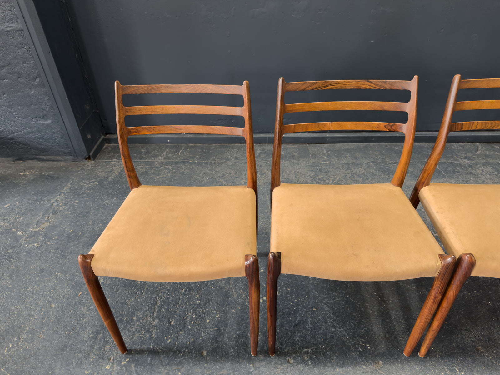 Niels Otto Møller Set of 4 Rosewood Model 79 chairs