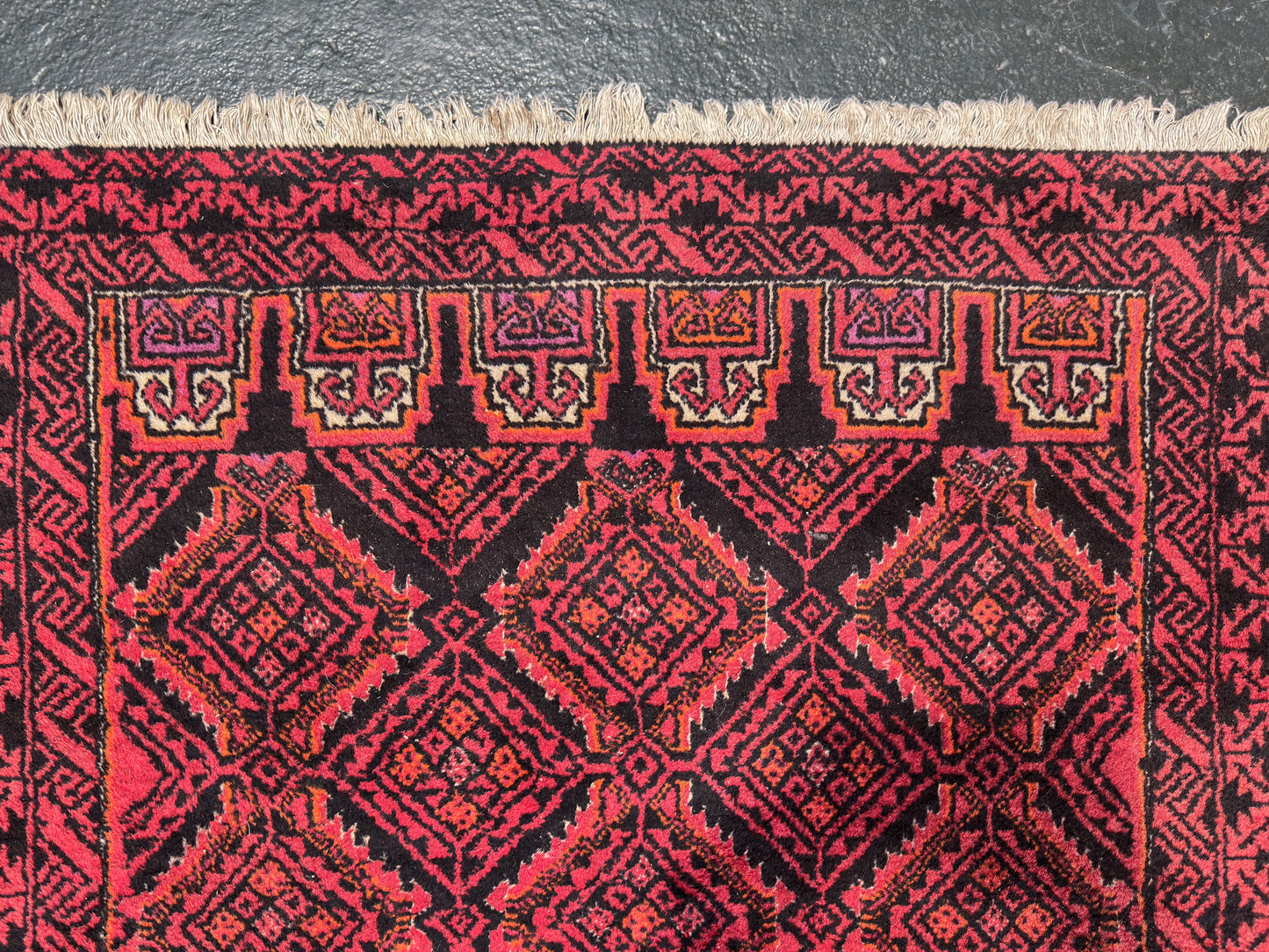 Magenta and Black Rug