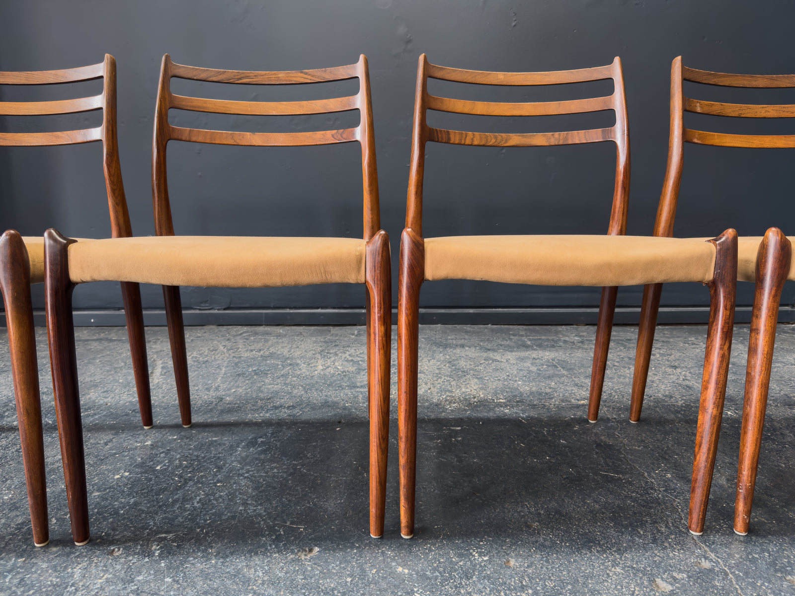 Niels Otto Møller Set of 4 Rosewood Model 79 chairs