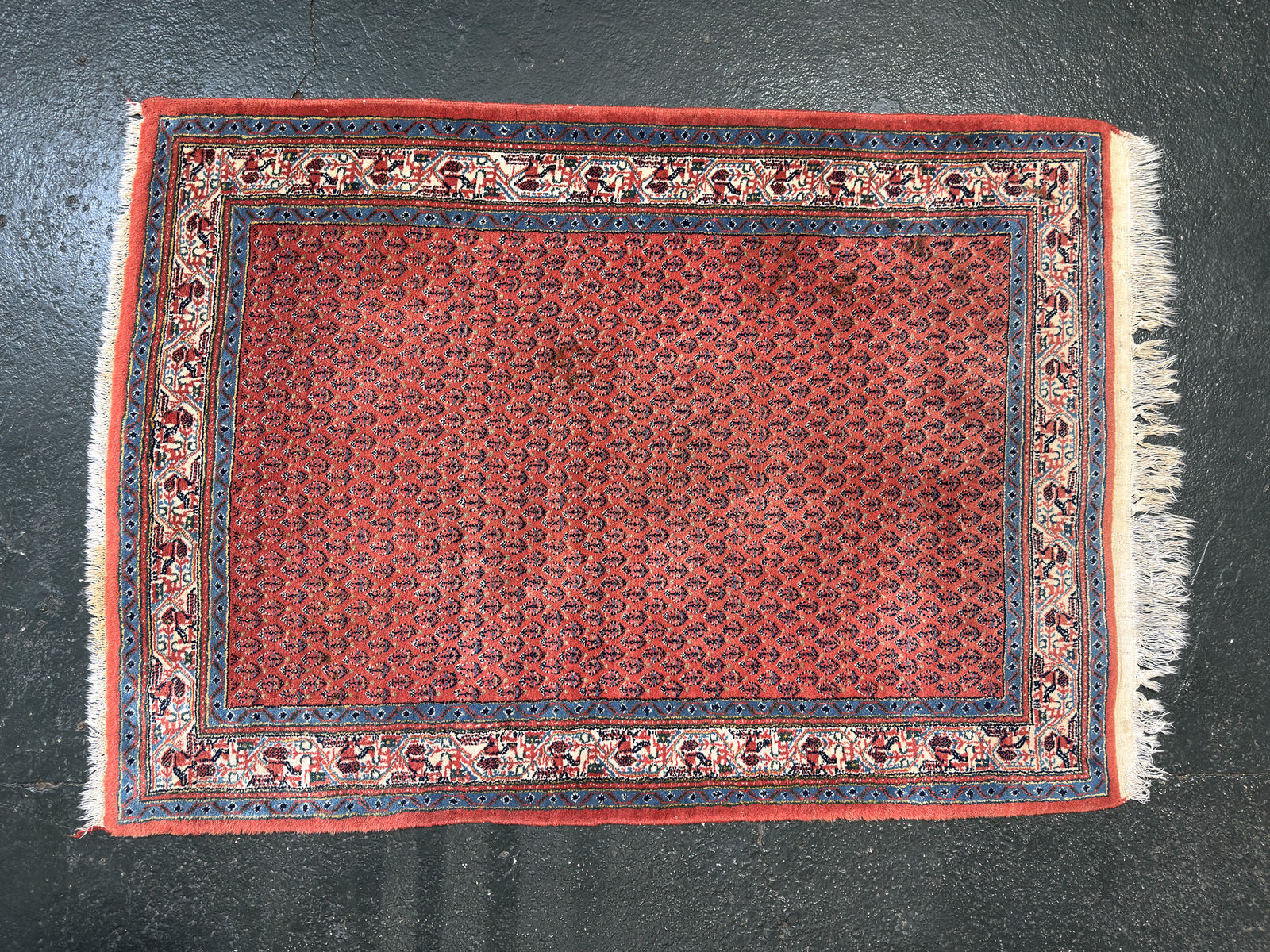 Pastel Blue and Orange Rug