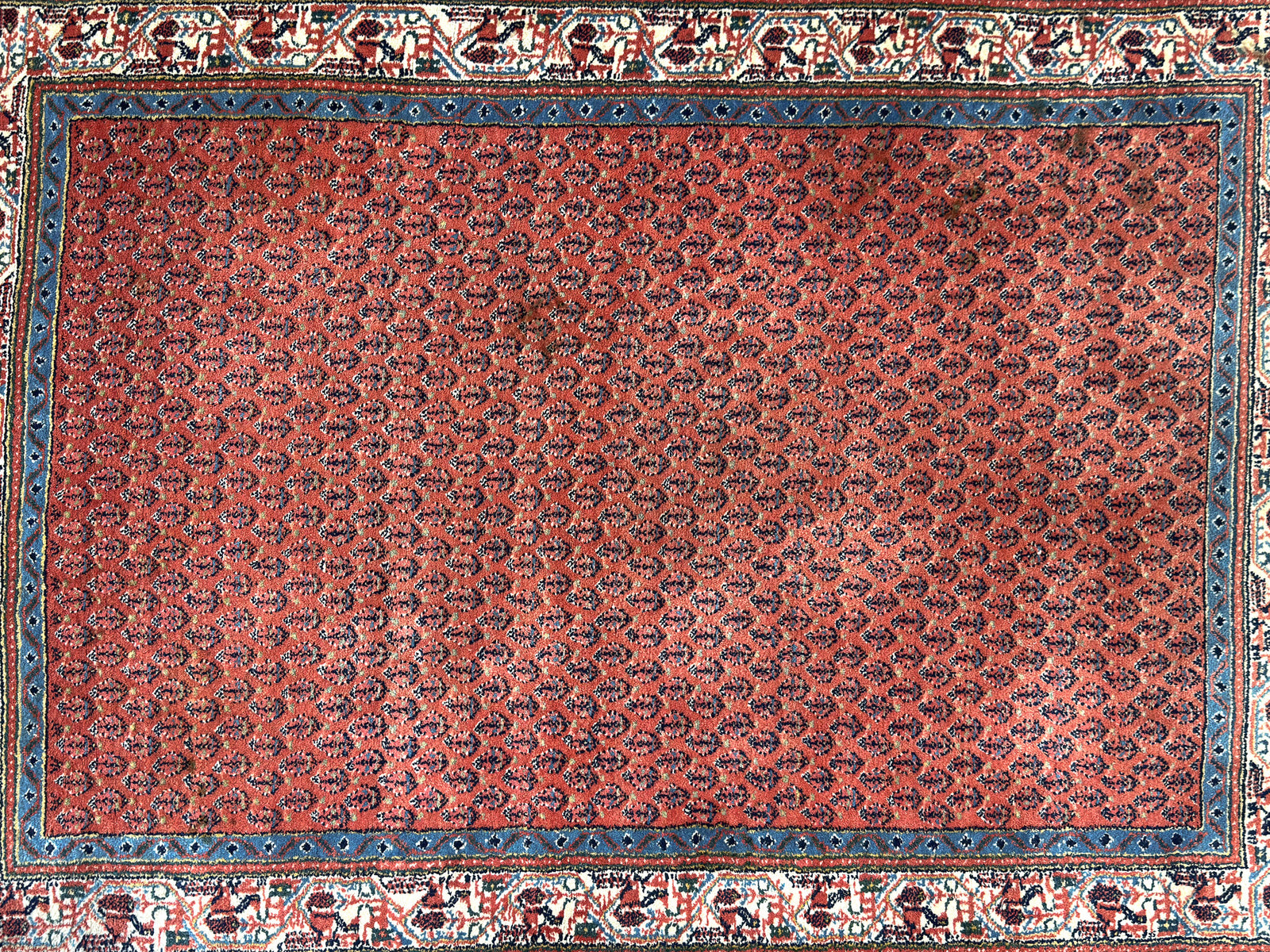 Pastel Blue and Orange Rug