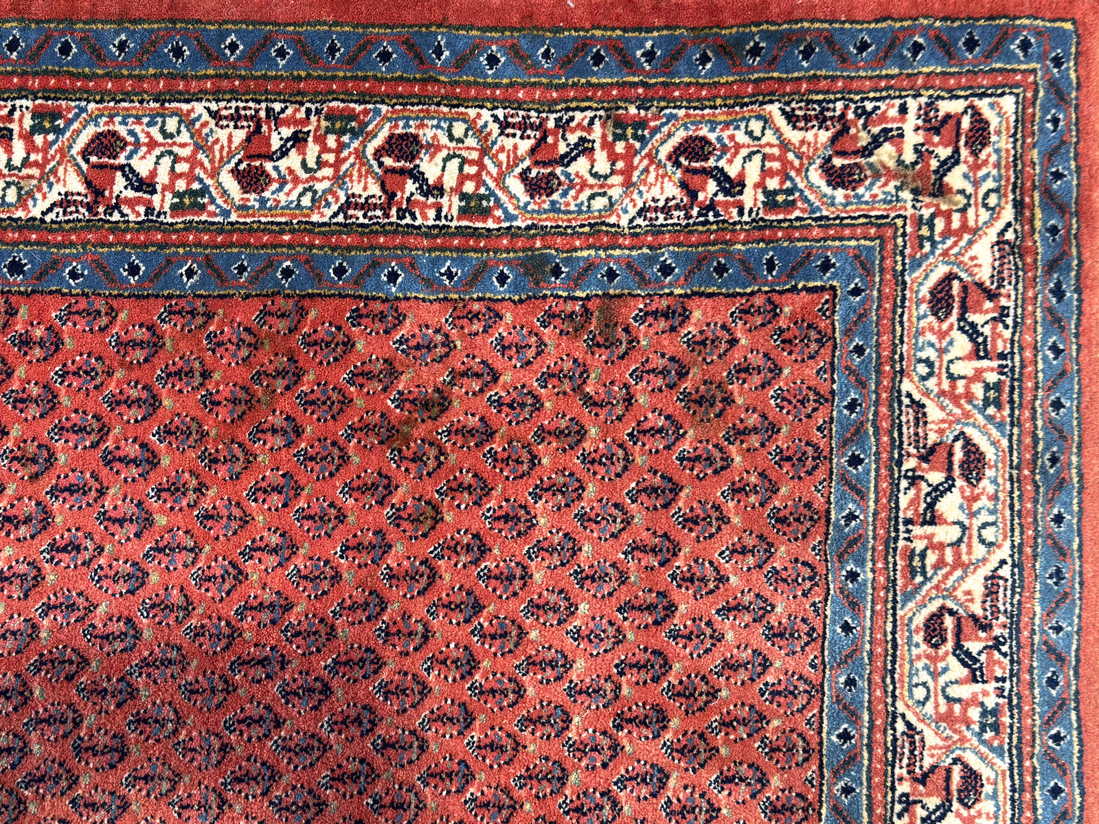 Pastel Blue and Orange Rug
