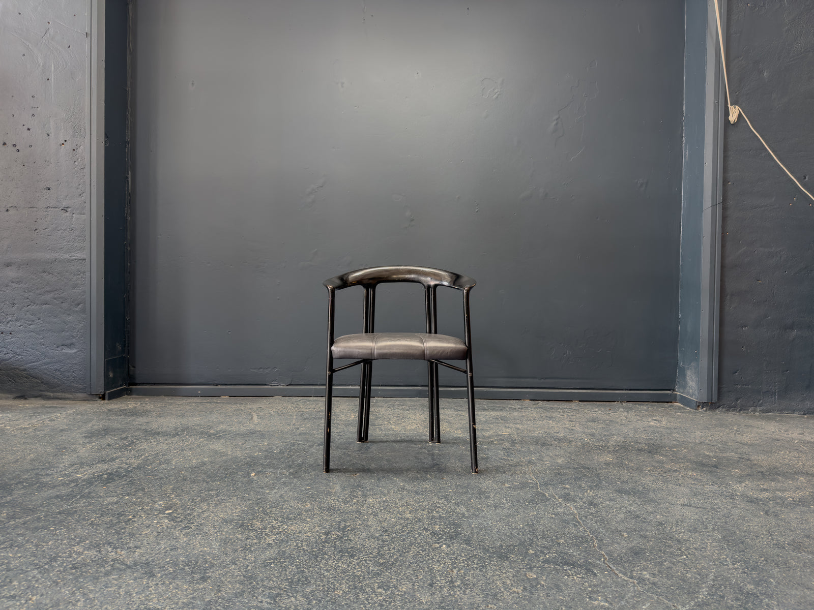 Franco Poli for Bernini Black Lacquer Chairs