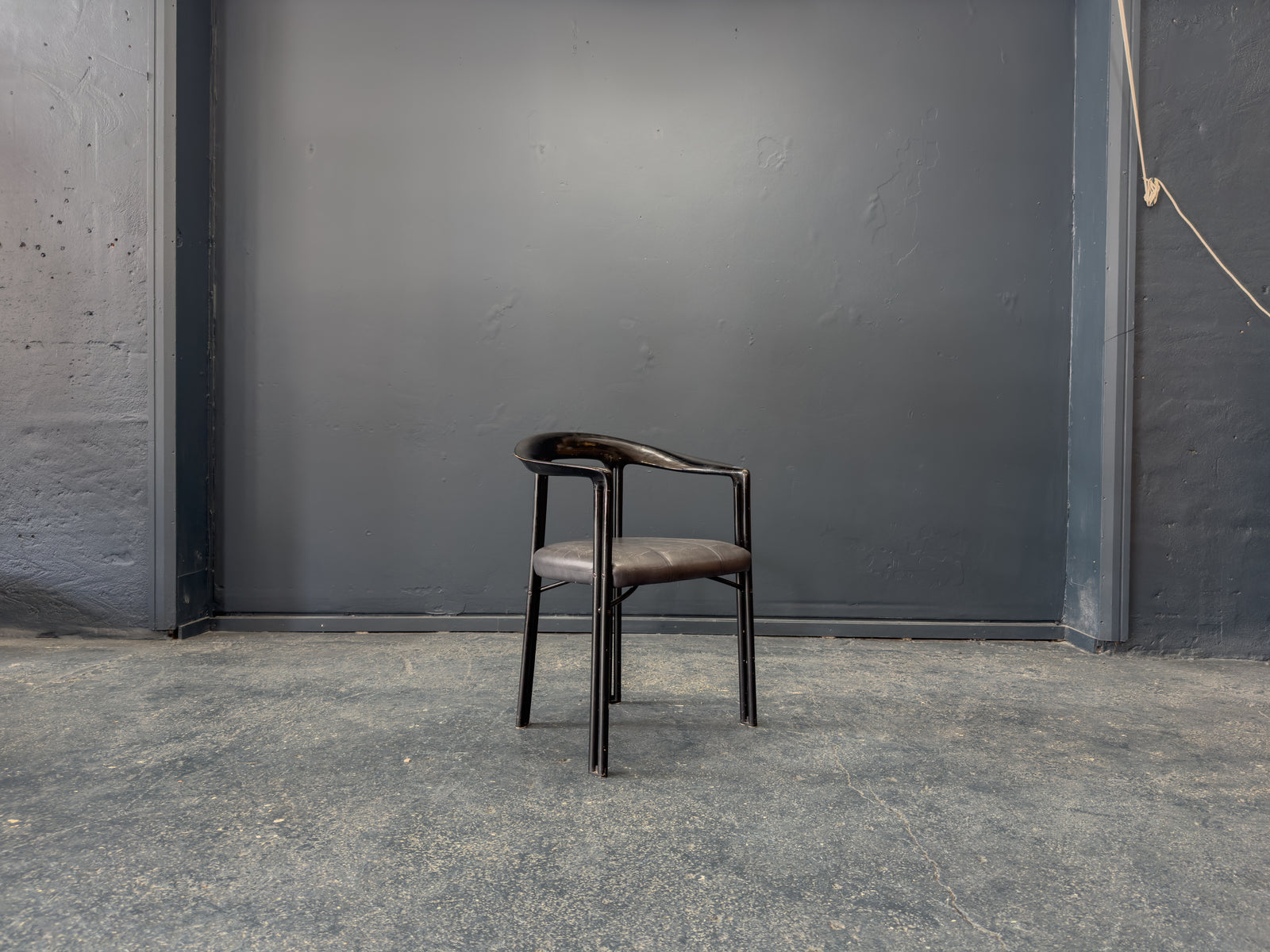 Franco Poli for Bernini Black Lacquer Chairs