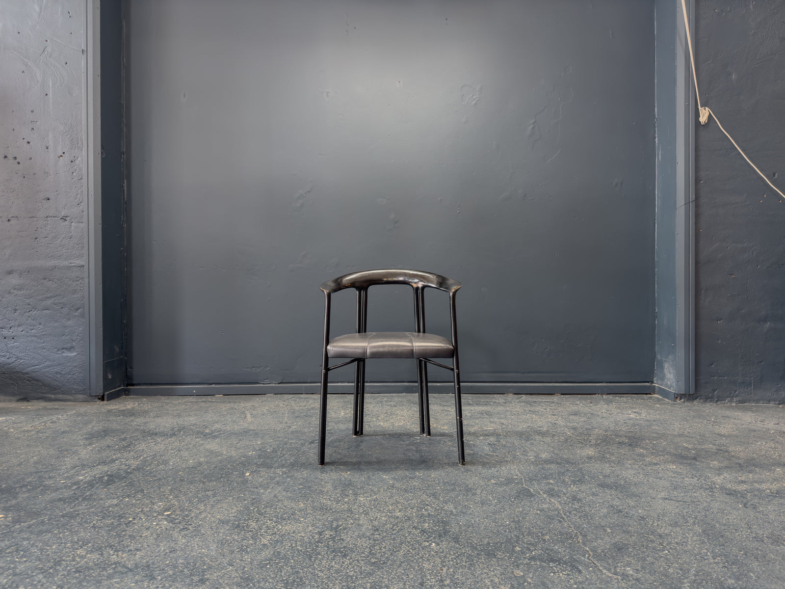 Franco Poli for Bernini Black Lacquer Chairs