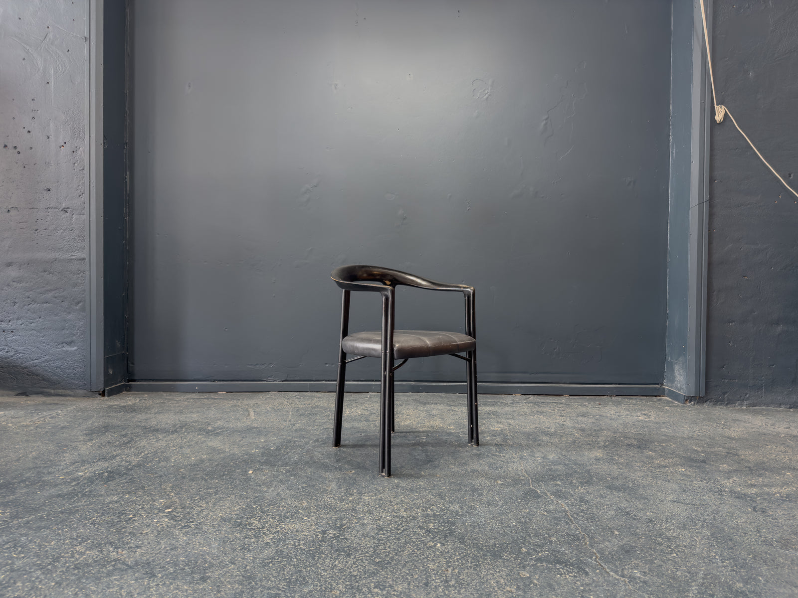 Franco Poli for Bernini Black Lacquer Chairs