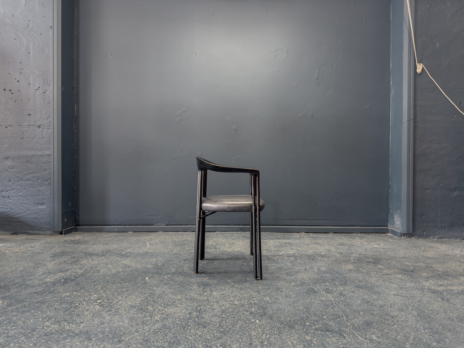 Franco Poli for Bernini Black Lacquer Chairs