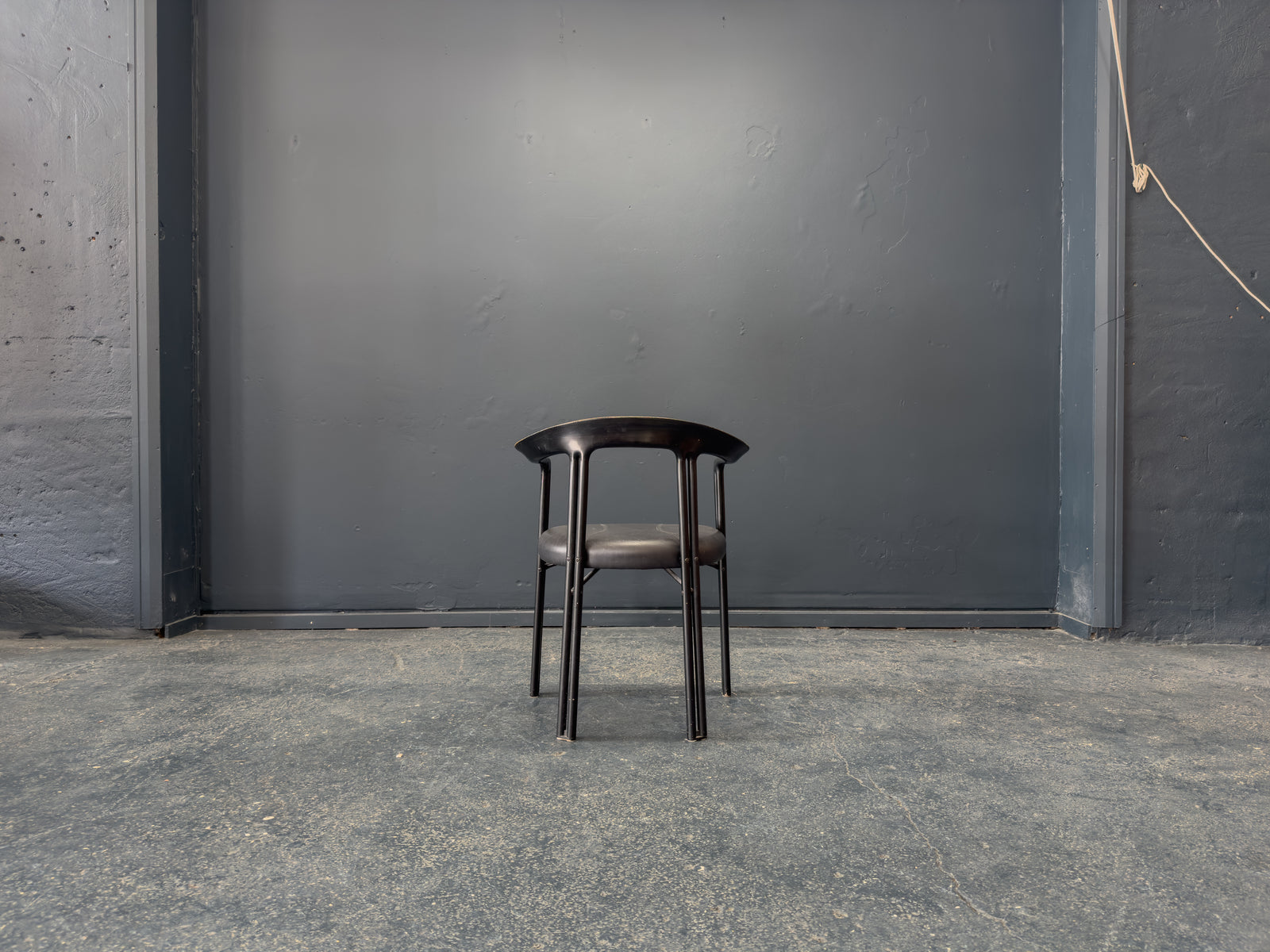 Franco Poli for Bernini Black Lacquer Chairs