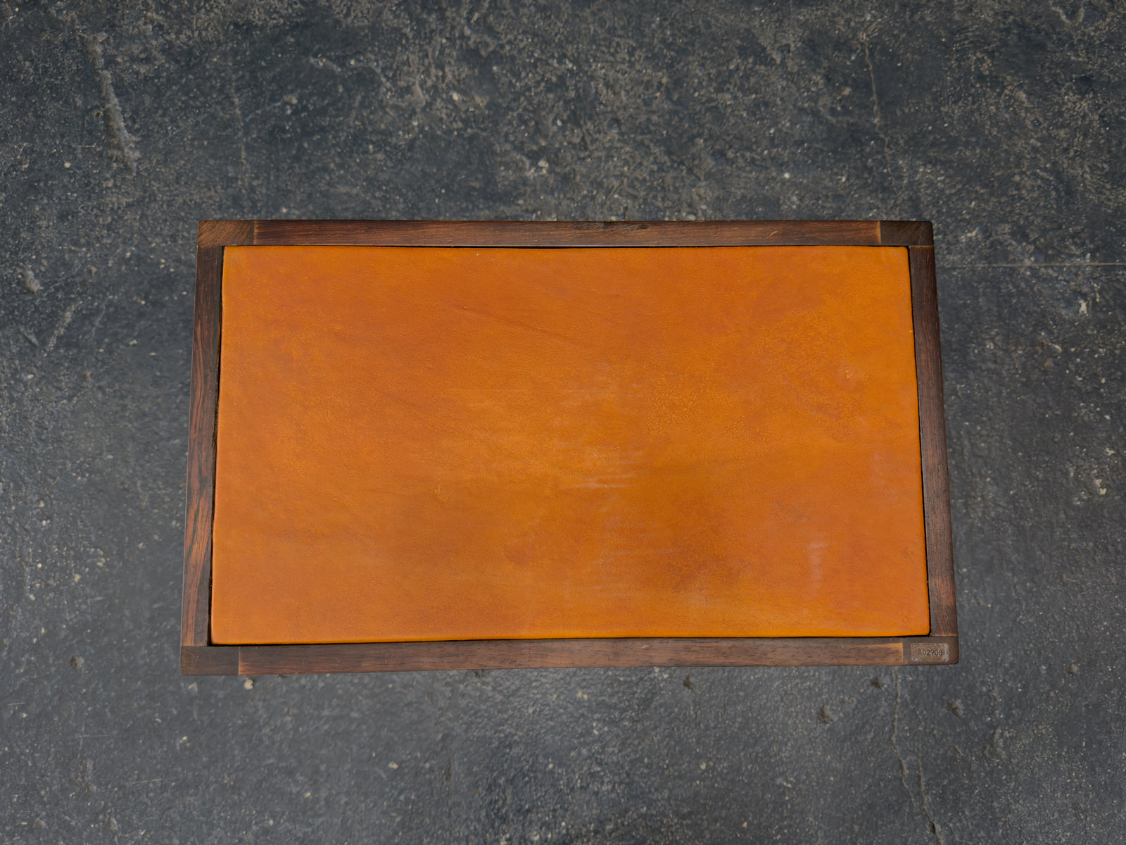 Leather and Rosewood Unit on Wheels